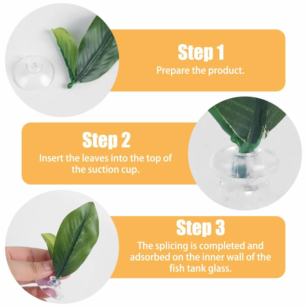 Feuille Lit Betta Coussin Feuilles Plantes d'aquarium avec Ventouse Décorations pour Simuler l'habitat de Repos des Poissons