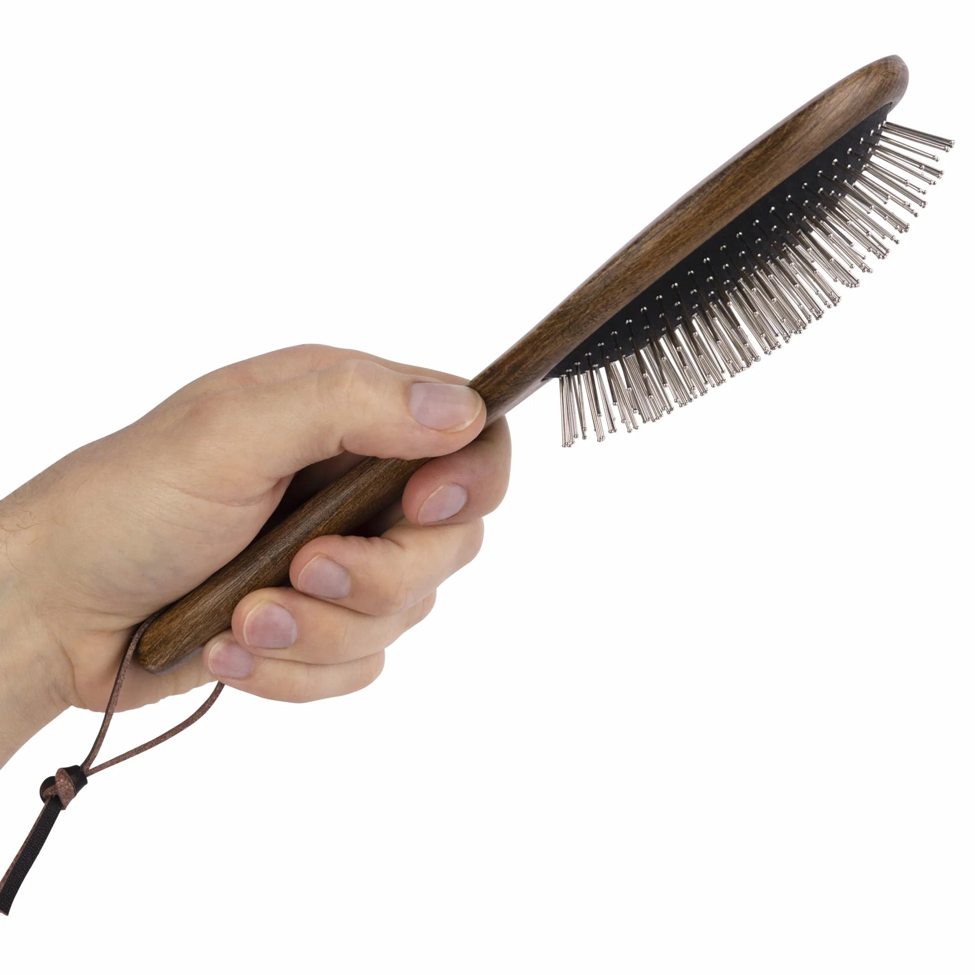 Brosse crinière et peigne queue Equimour pour cheval en bois et métal ergonomique démêler lisser soigner toilettage