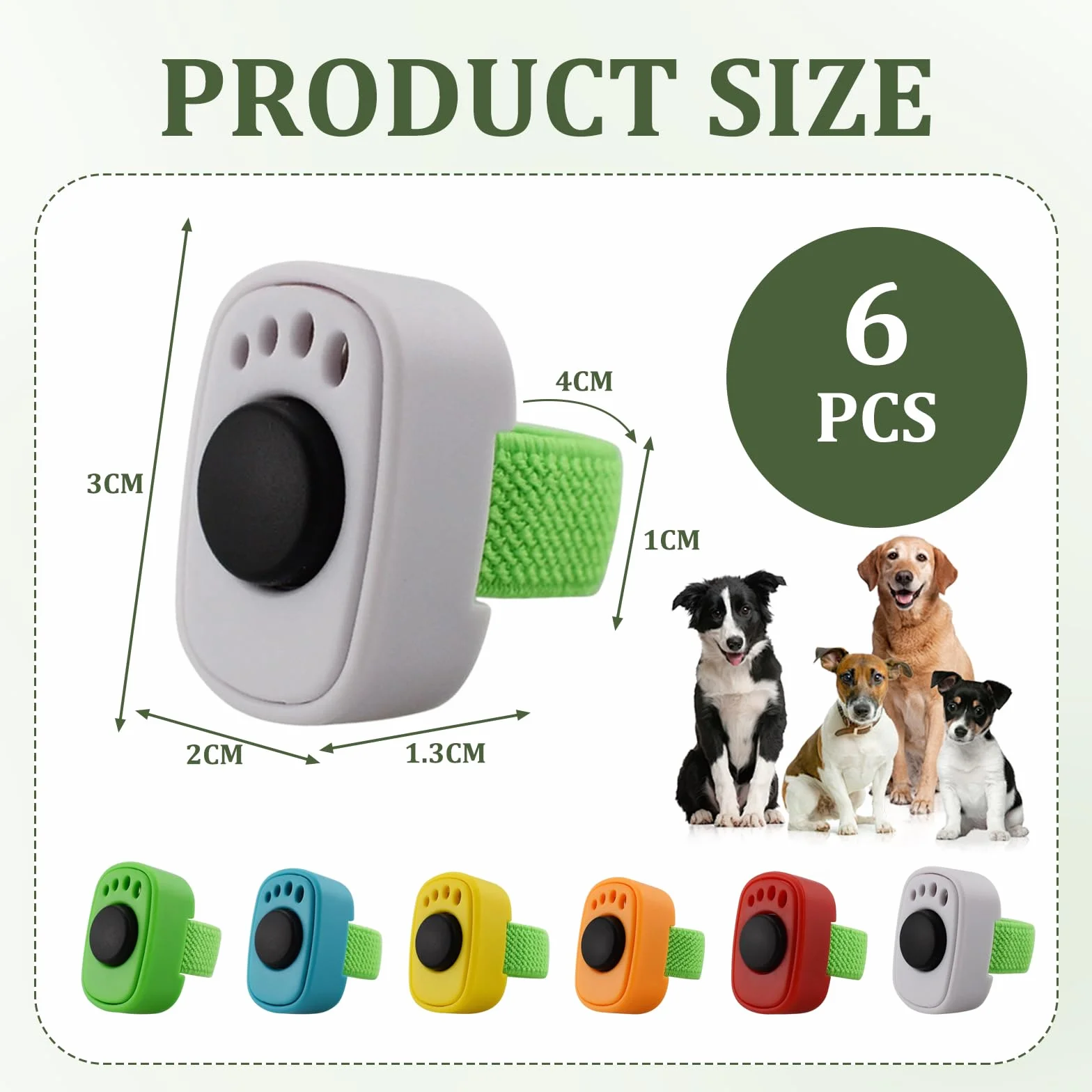 6 Pcs Clicker Chien Dressage,Clicker Chat Chien,Clicke Anneau Pour Doigt Animaux Compagnie Avec Dragonn,Accessoire Pratique Pour Entraînement Canin,Adapté Entraînement Chiens,Chats Chevaux(6 Couleurs)