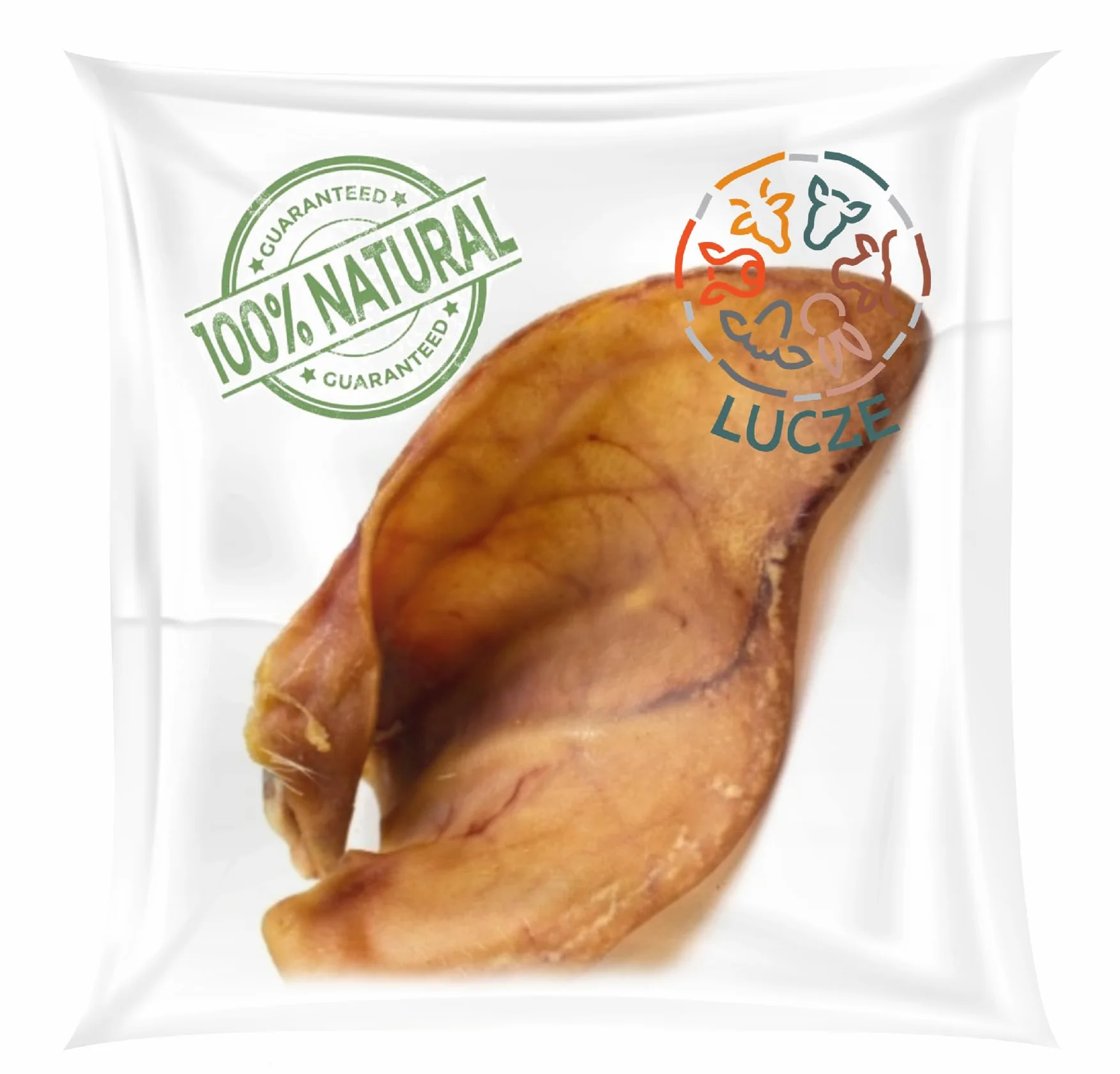 Lot de Oreilles de Porc pour Chiens 1kg, Environ friandises à mâcher 100% Naturelles sans Produits Chimiques, sans céréales, Article à mâcher pour Petits et Grands Chiens, Lucze