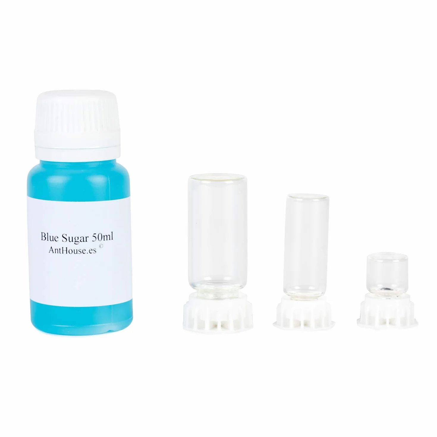 Set Fourmis Abreuvoir Super Aliment Sucre Bleu 3 Abreuvoirs 3D 1 ML 5 ML 10 ML
