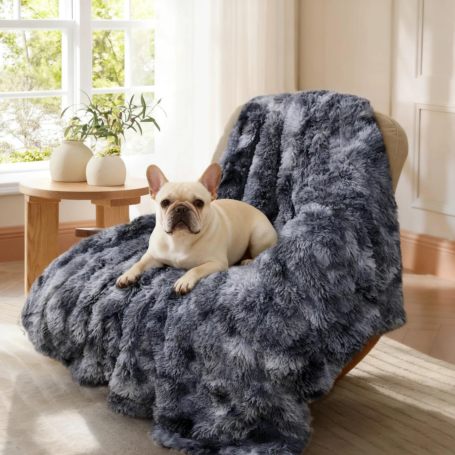 Luciphia Grande Couverture imperméable pour Chien et Animal de Compagnie – Housse de Protection de Meubles à Poils Longs et apaisantes en Fausse Fourrure pour Animal de Compagnie, Lavable et