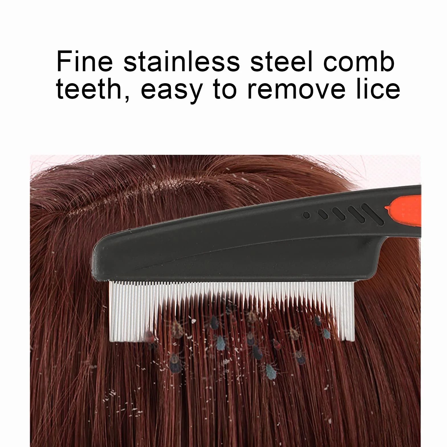 Peigne à Poux Professionnel en Acier Inoxydable pour Cheveux Longs et Courts