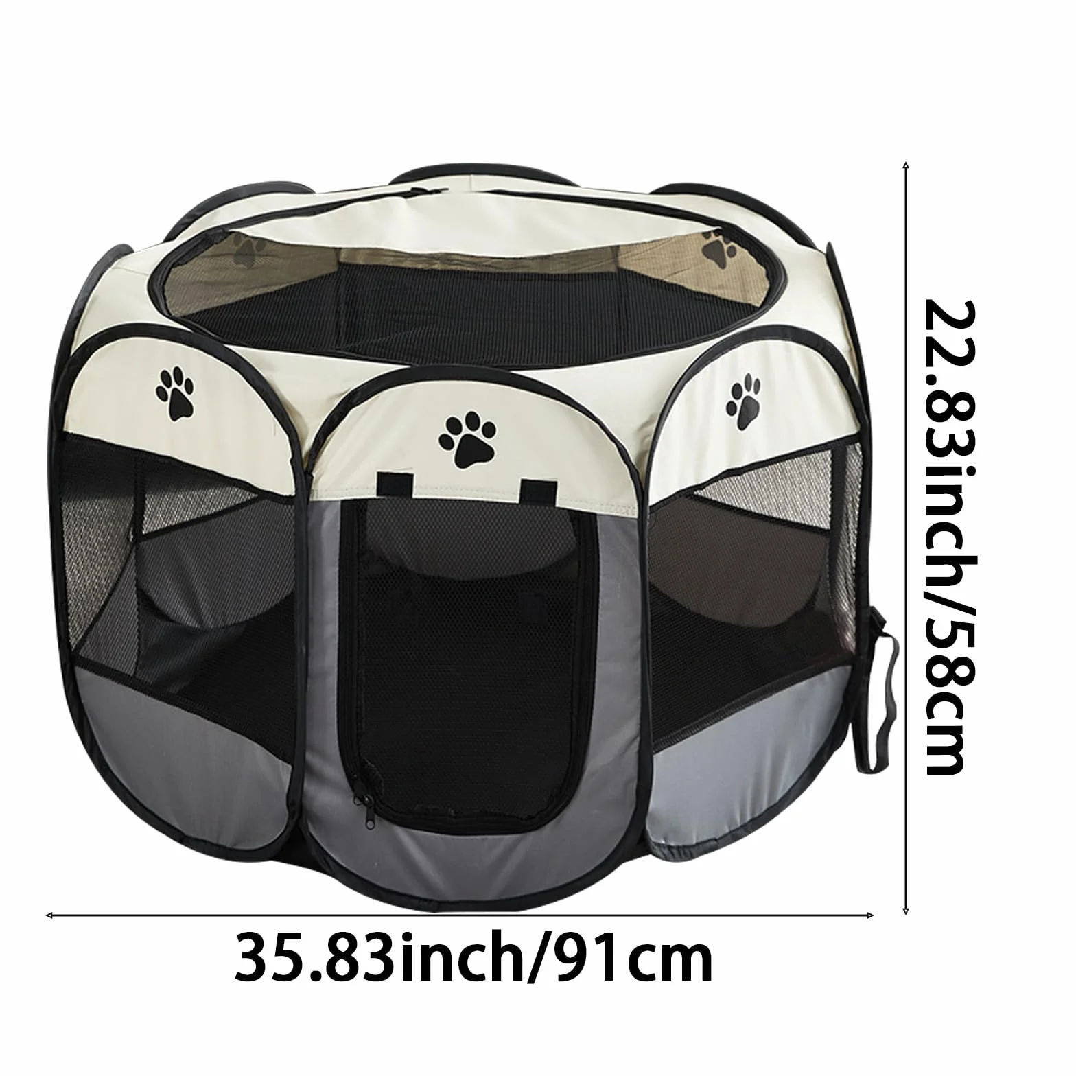 Parc pour Chiots 91x91x58cm Tissu Oxford Clôture d'exercice Pliable Intérieur Extérieur
