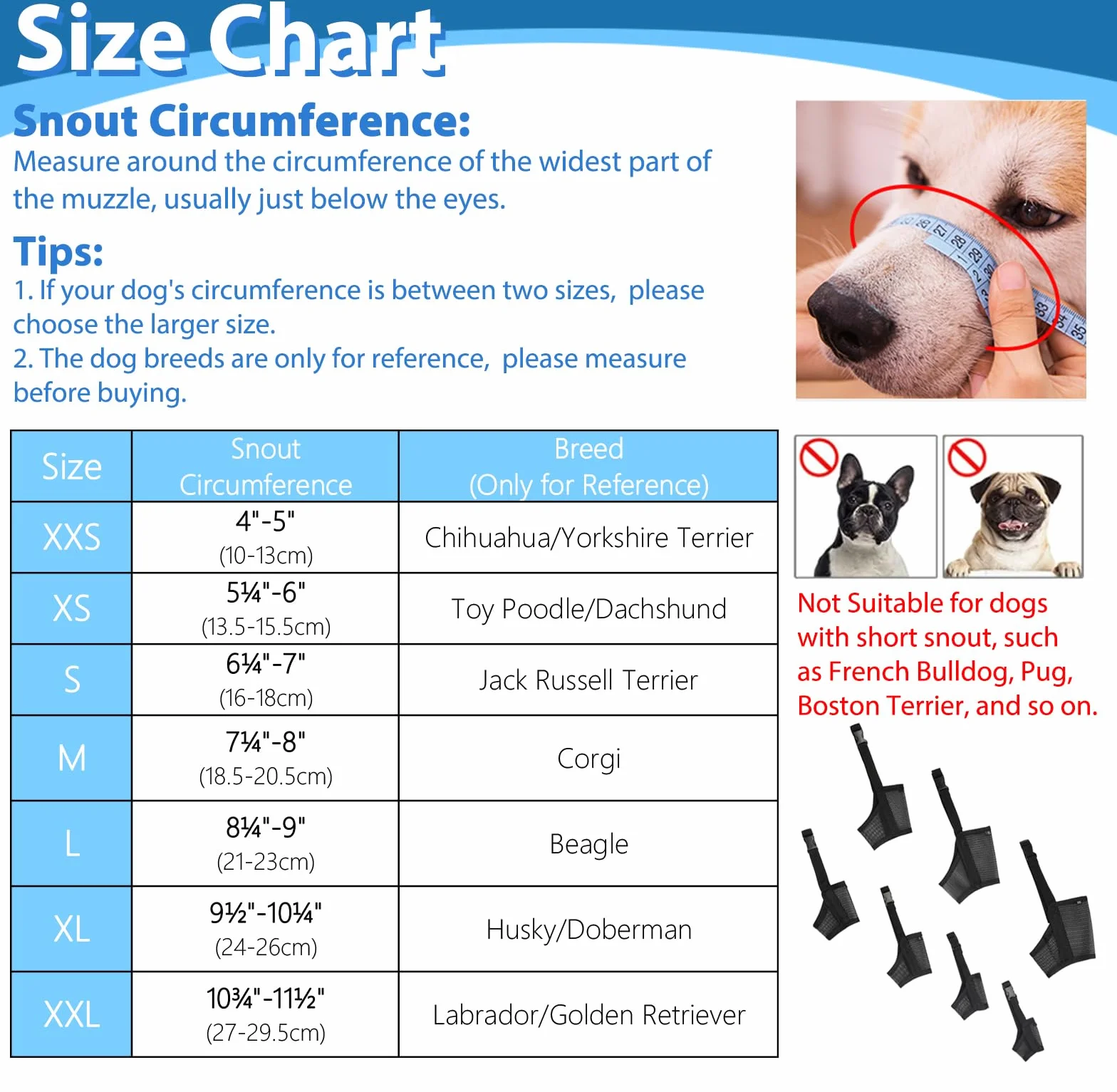 Lot de 7 muselières pour chiens de petite, moyenne et grande taille, muselière en maille pour chiens anti-morsure, mastication, aboiement, ensemble de muselière respirante avec sangle réglable pour le
