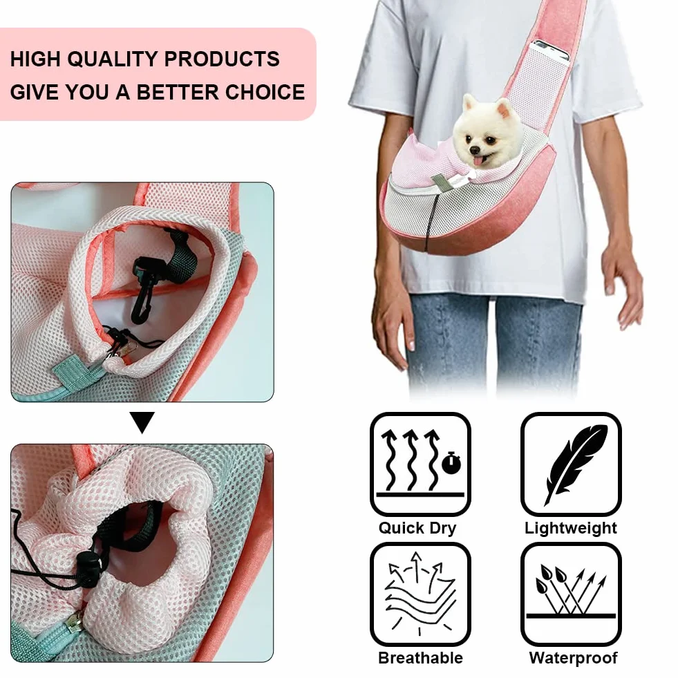 FEimaX Sac de Transport pour Chien, Sac à Bandoulière Mains Libres Petit Animal avec Sangle Réglable