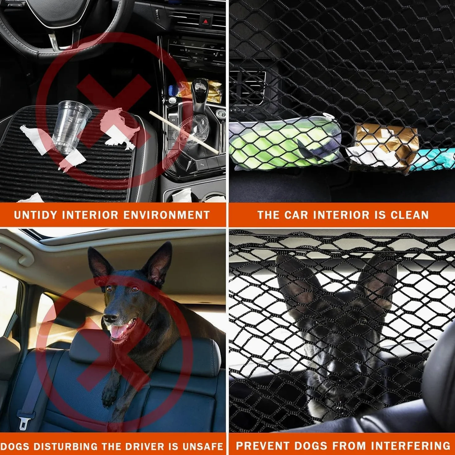 Grilles Pare Chien pour Dodge Journey 2009-2020, Grille pour Chiens pour Coffre, Couche Double Durable Grille Chien Voiture Filet pour Le SièGe ArrièRe