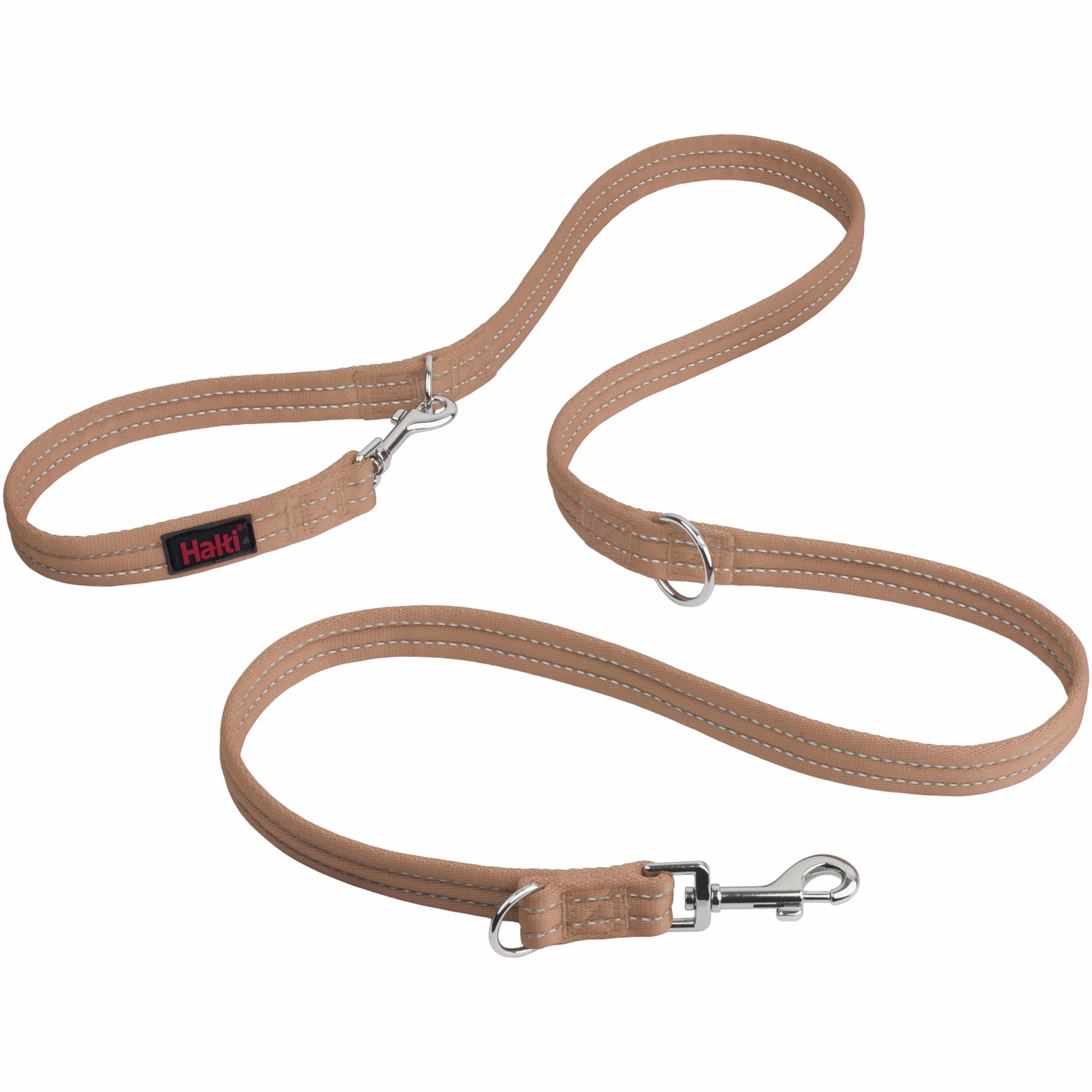 Laisse éducative HALTI - 7 Fonctions Conçues pour Vous Aider a Éduquer et Promener Votre Chien, Laisse de Dressage de Chien à Double Extrémité pour Chiens et Chiots (Taille L, Sable du Désert, 2m)