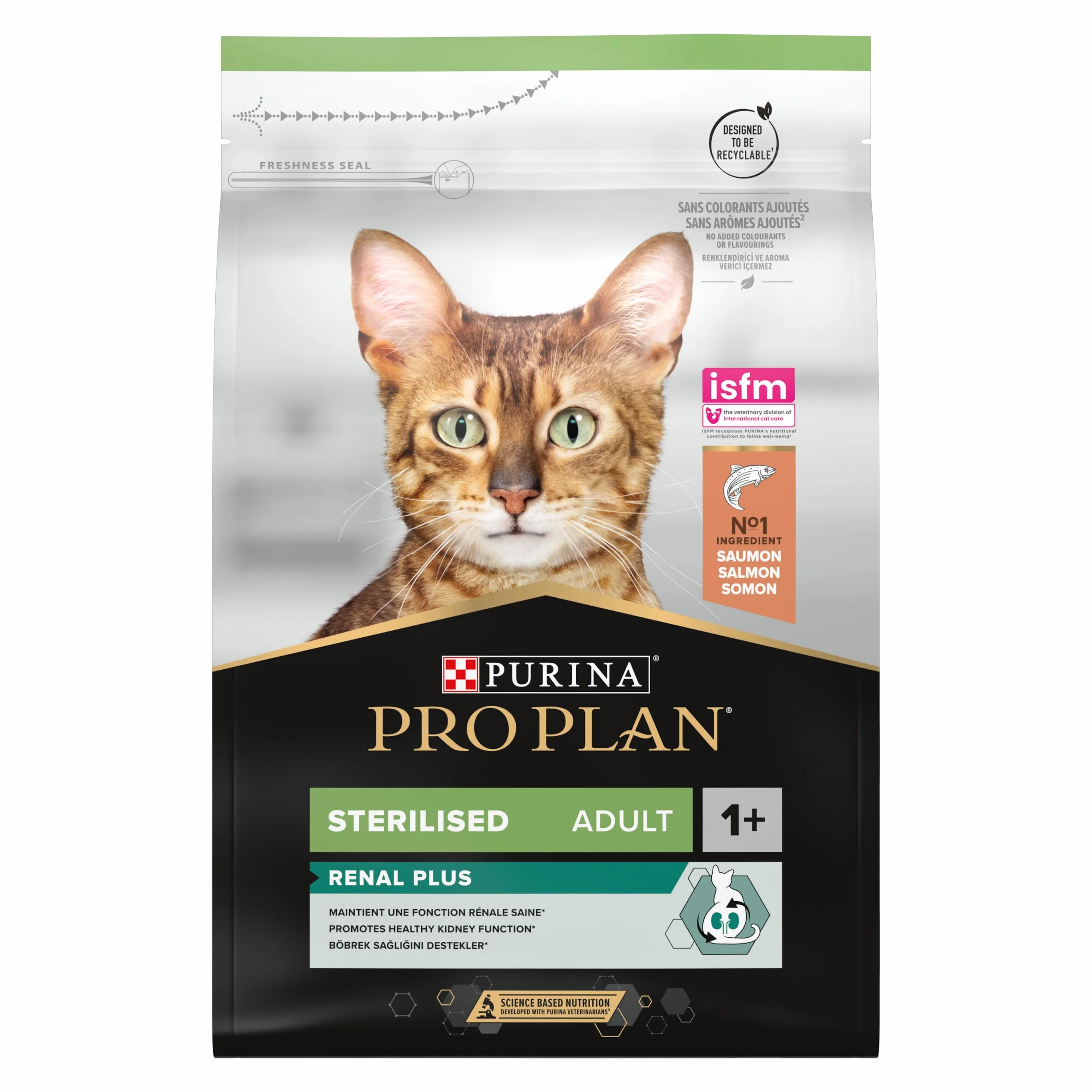 PURINA PRO PLAN | Renal Plus | Chat | Croquettes complètes pour Chat Adulte Stérilisé | Aide au maintien d'une fonction rénale saine et du système urinaire | au Saumon | Sac | 3Kg