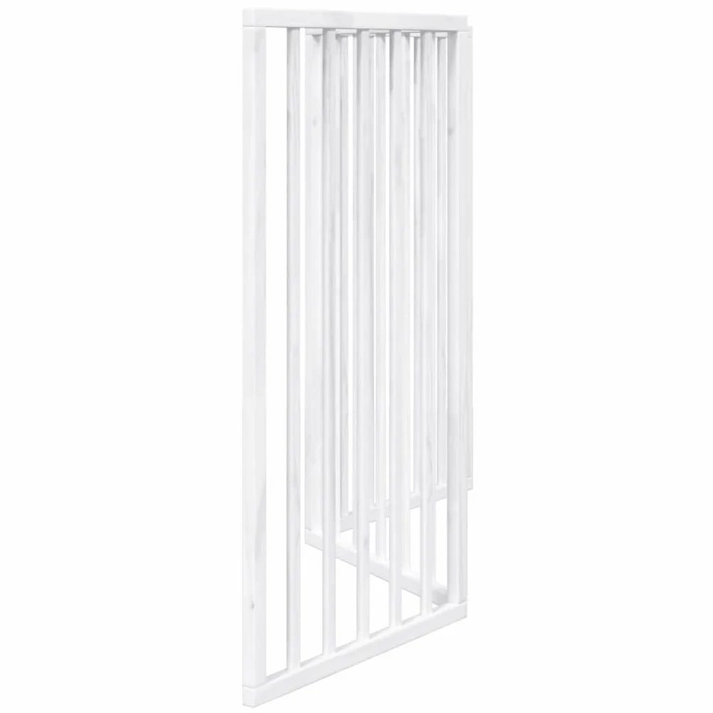 vidaXL Barrière pour chien pliable 3 panneaux Blanc 150 cm Bois de peuplier