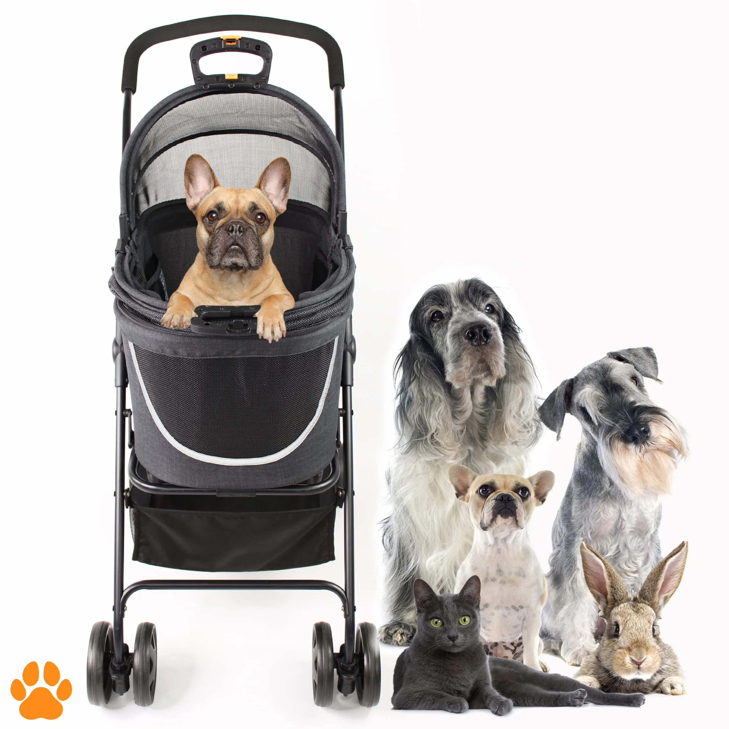 Coco 2IN1 - Poussette 2 en 1 pour Animaux de Compagnie | 15 kg | Poussette Chien avec Panier pour Courses ou Accessoires | Pliable sur Roulettes Flexibles et Maniables pour un Confort Optimal