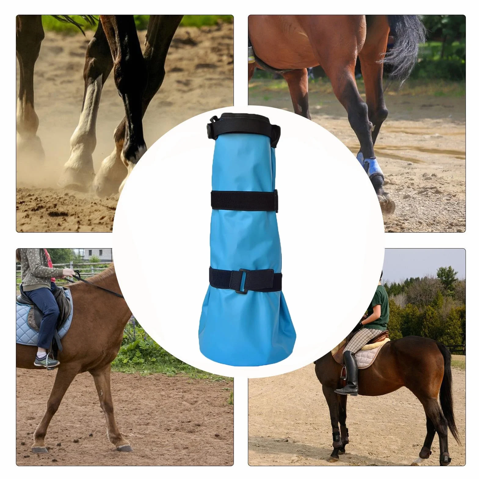Manolyee Bottes pour Sabots De Cheval,Seau De Soin des Sabots avec Coussin en EVA,Sac De Trempage Équin avec Lanières | pour Box Écurie Pâturage Ferme Ranch Soin Quotidien