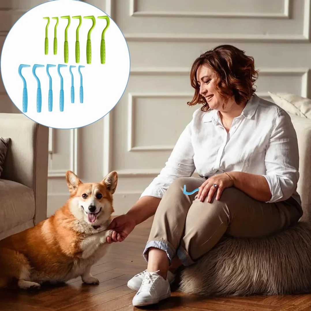 12 Pièces Pince à Tiques, Crochet à Tiques, Anti-Tique pour Chiens, Chats