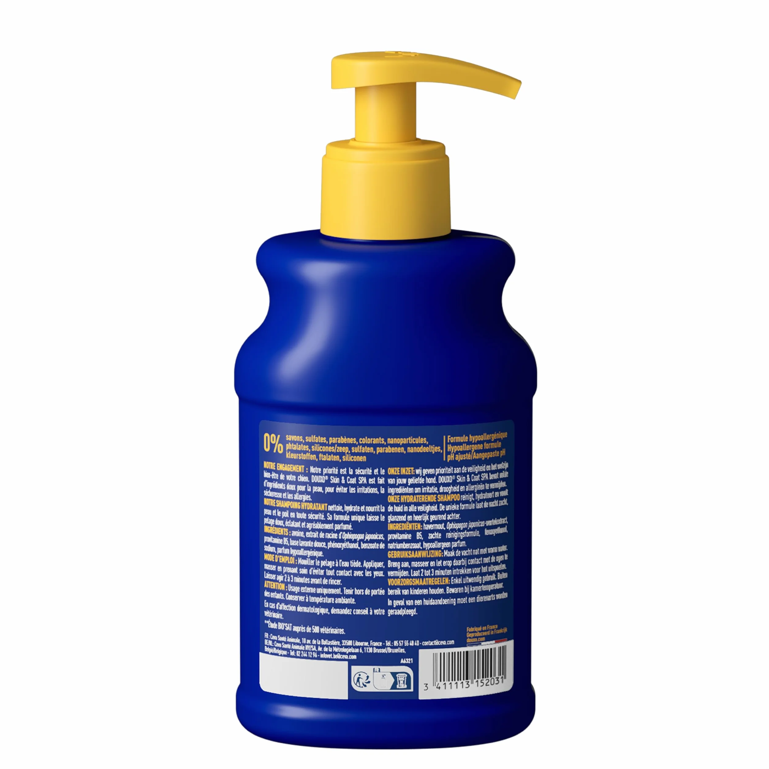 DOUXO Skin & Coat Spa - Ultra-Safe Shampoing hydratant pour Chien, 250mL, Nettoie et Hydrate la Peau Profondeur, Laisse Le Pelage Doux et éclatant, Formule respectueuse de la Peau.
