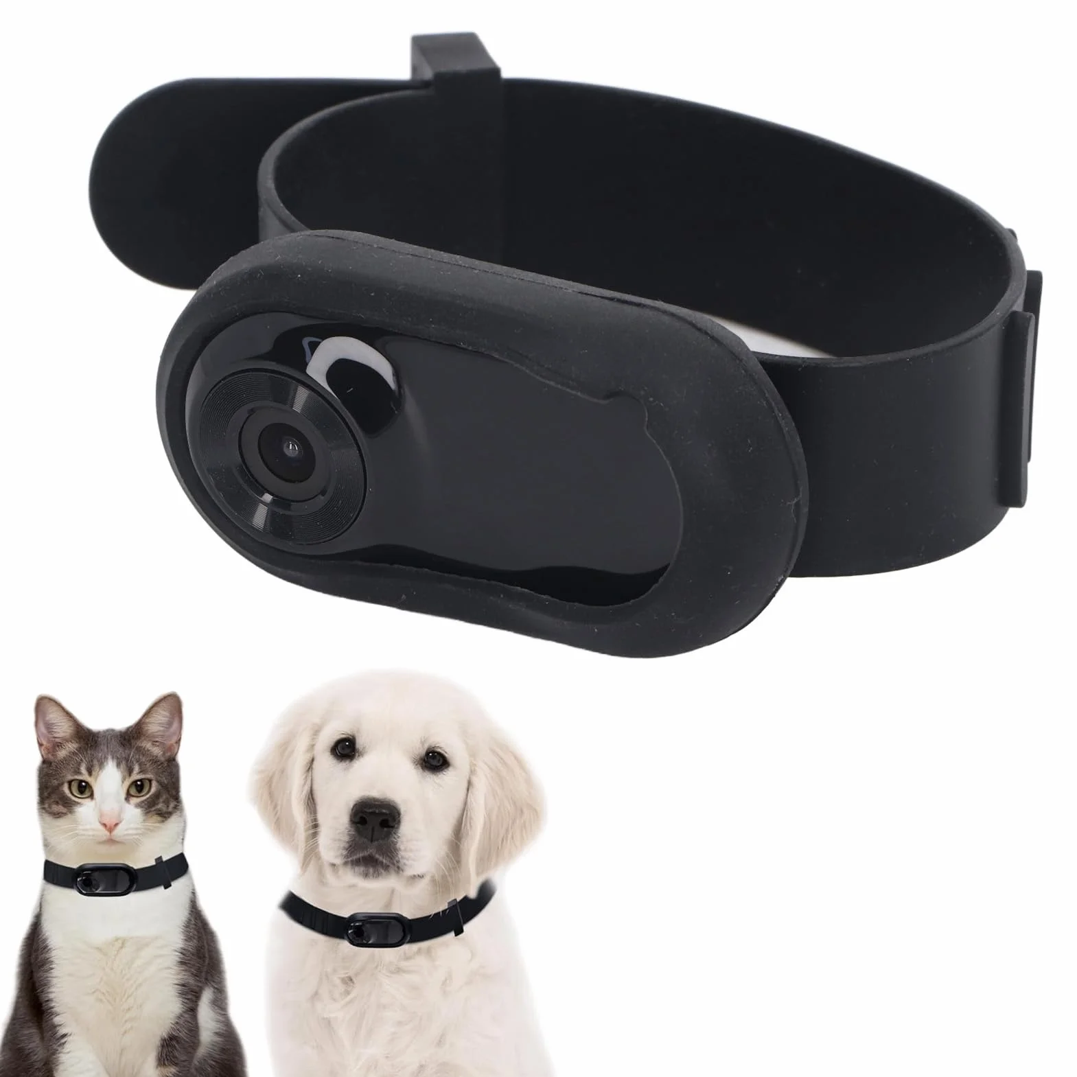 Collier de Caméra pour Chat, Pas de WiFi Nécessaire, Caméra d'action Sportive 30 IPS avec Enregistrements Vidéo, Mini Caméra Corporelle pour Chats, Chiens, Animaux de Compagnie