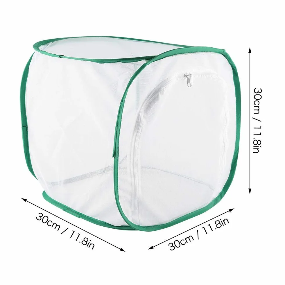 Grande Cage d'élevage pour Insectes et Papillons - Habitat Portable en Fil de Polyester 30x30x30 cm