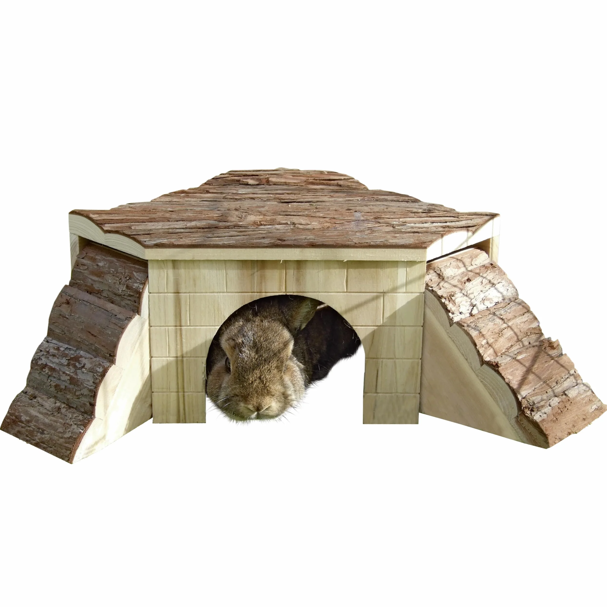 Kerbl Maisonnette pour Rongeurs Nature 37x37x16 cm sans rampes 25 x 25 x 15 cm
