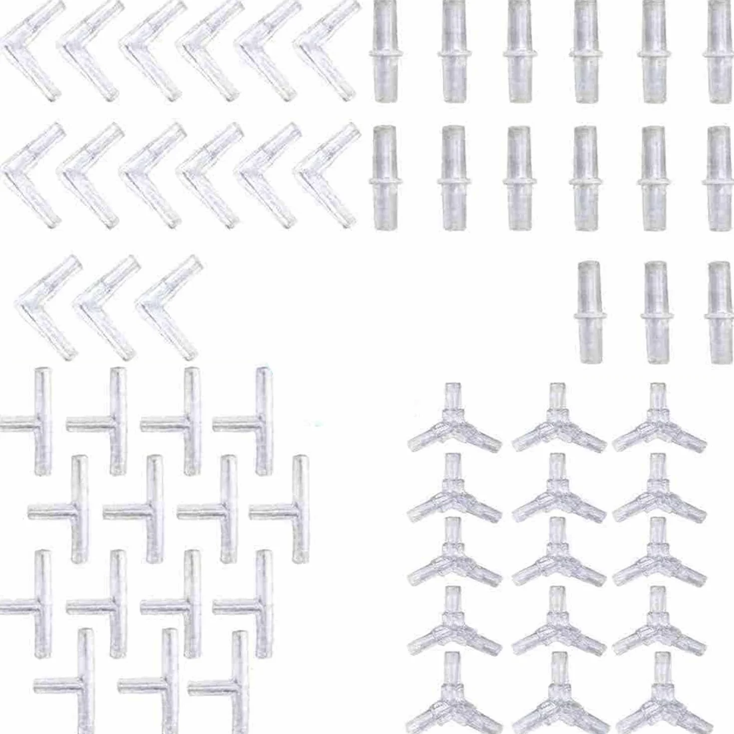 Connecteurs du Tuyau d'air Aquarium en Plastique T L Y 60PCS