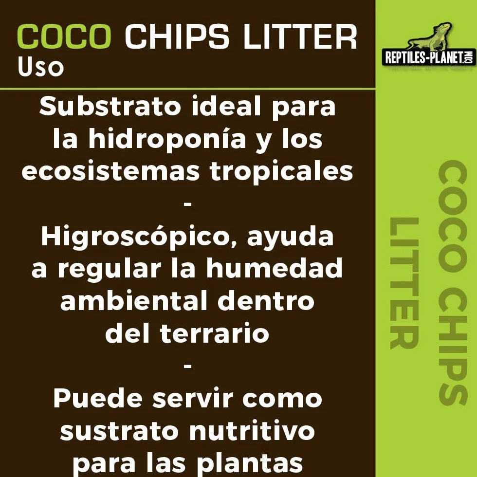 Coco Chips Substrat en Eclats de Coco pour Terrarium 6 Litres
