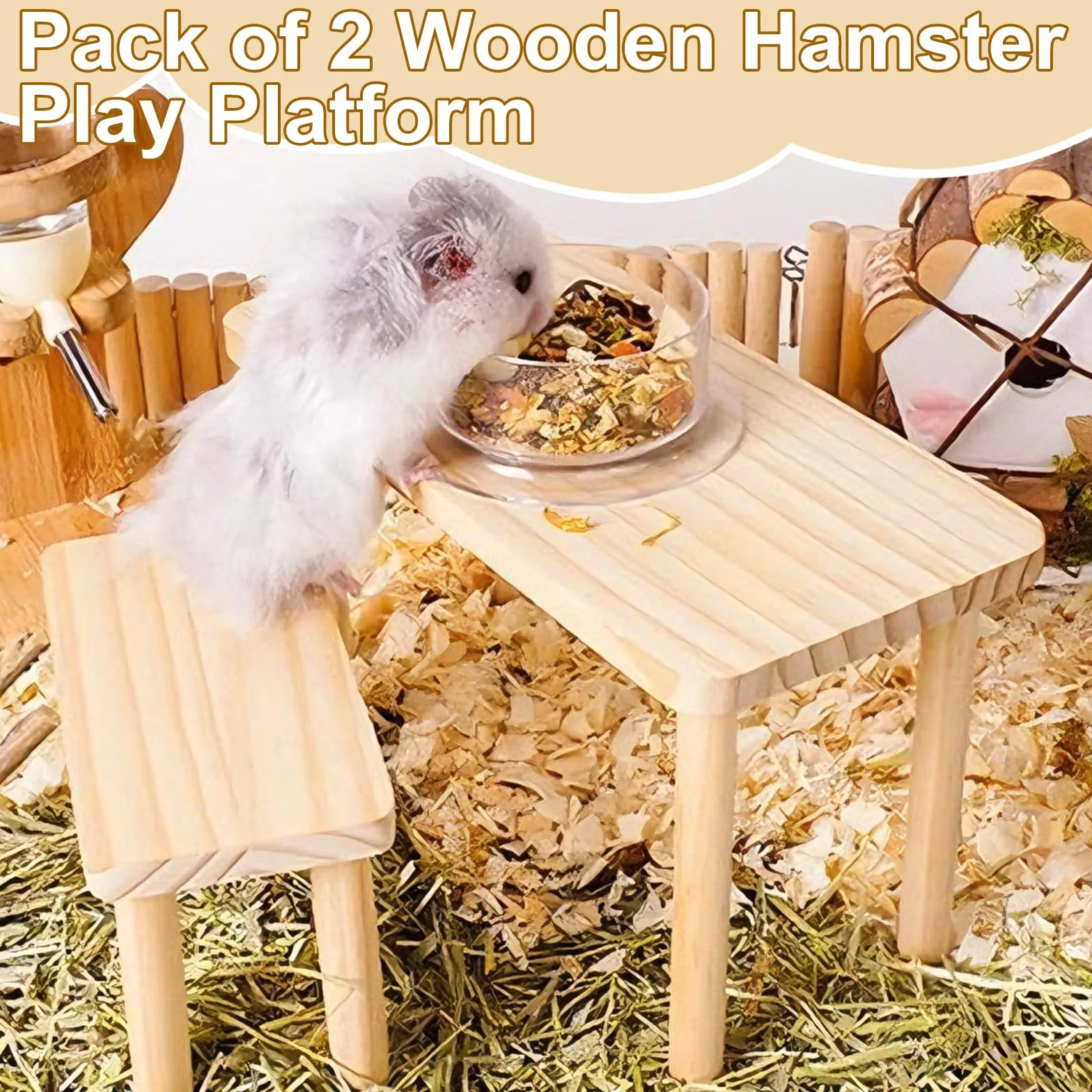 2 PièCes Plateforme pour Hamster - Plateforme d'escalade pour Hamster - comme DéCoration pour La Cage de Votre Animal,Adapté à La Plupart des Cages,Adapté Aux Hamsters,HéRissons