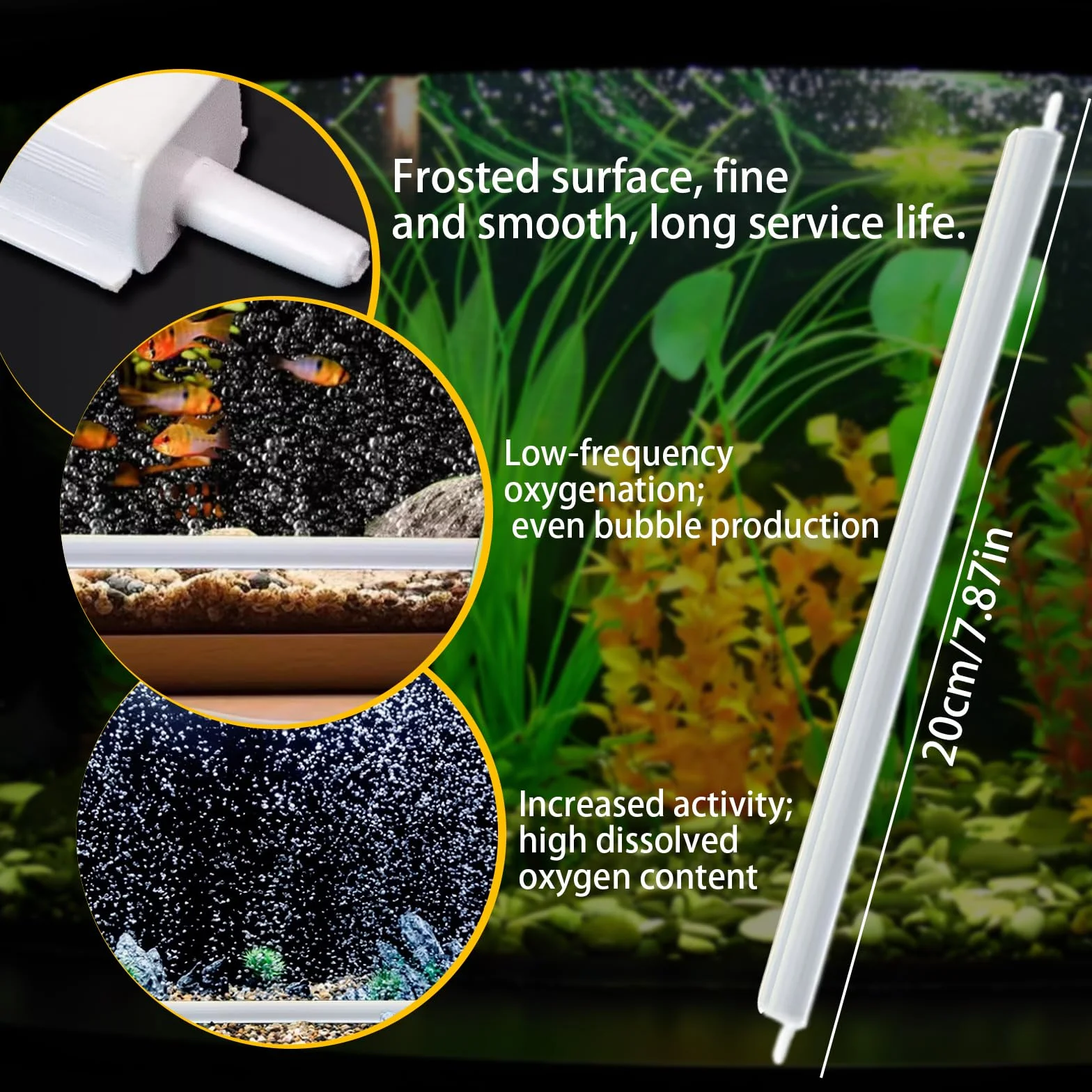 Bulleur Aquarium Cylindre Diffuseur Silencieux Nano 20cm