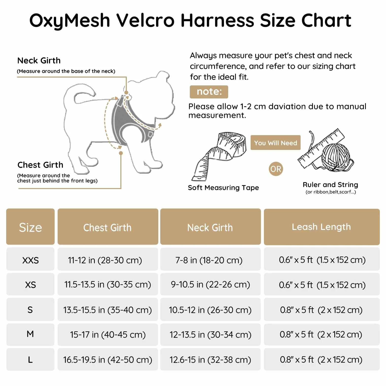Harnais Anti-Traction pour Petit Chien et Chiot avec Laisse, Ajustable Sans Étranglement, Maille Aérée, Bande Réfléchissante, Kaki, Taille S