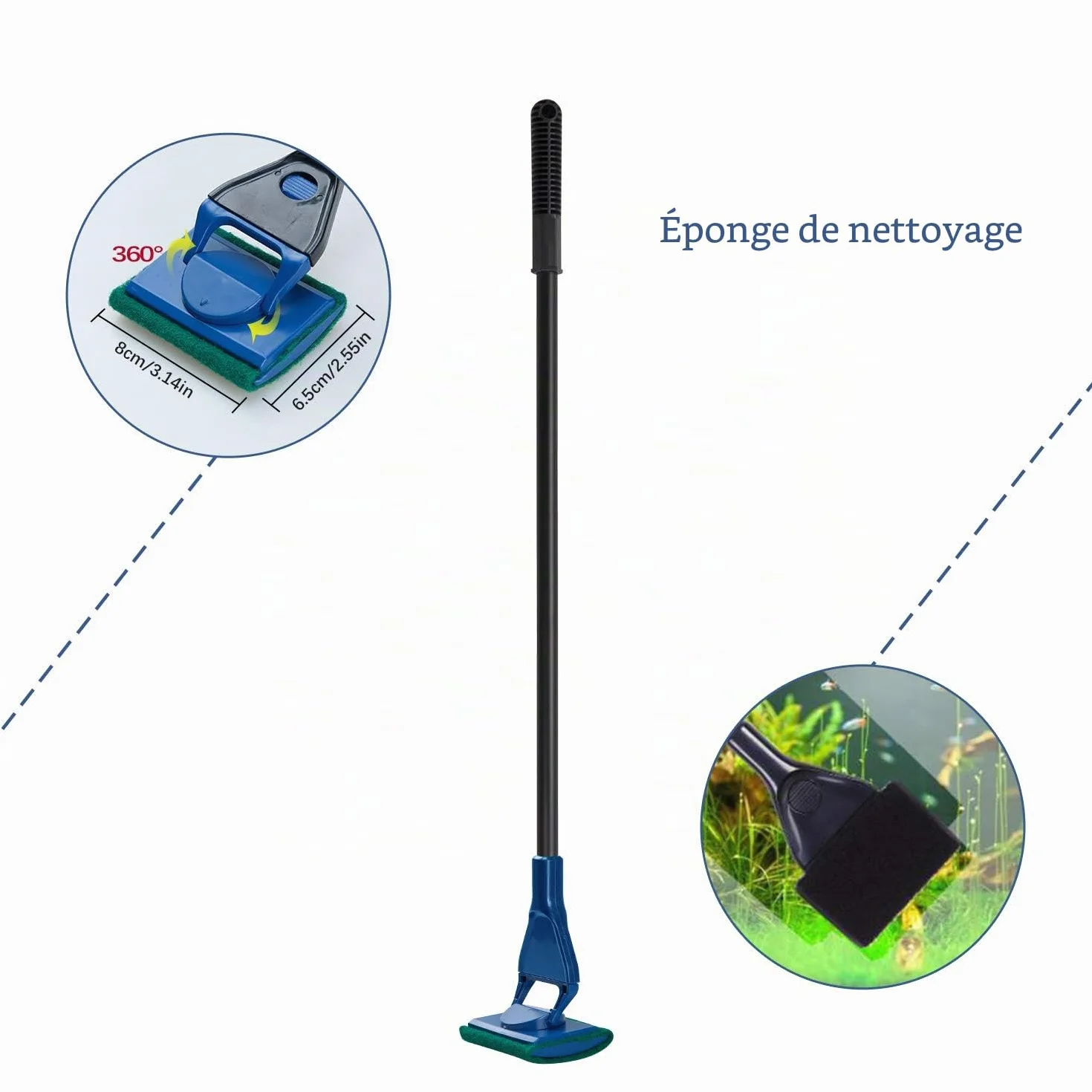 Lysport COVVY Kit Nettoyage Aquarium Accessoires Poisson Grattoir Aquarium