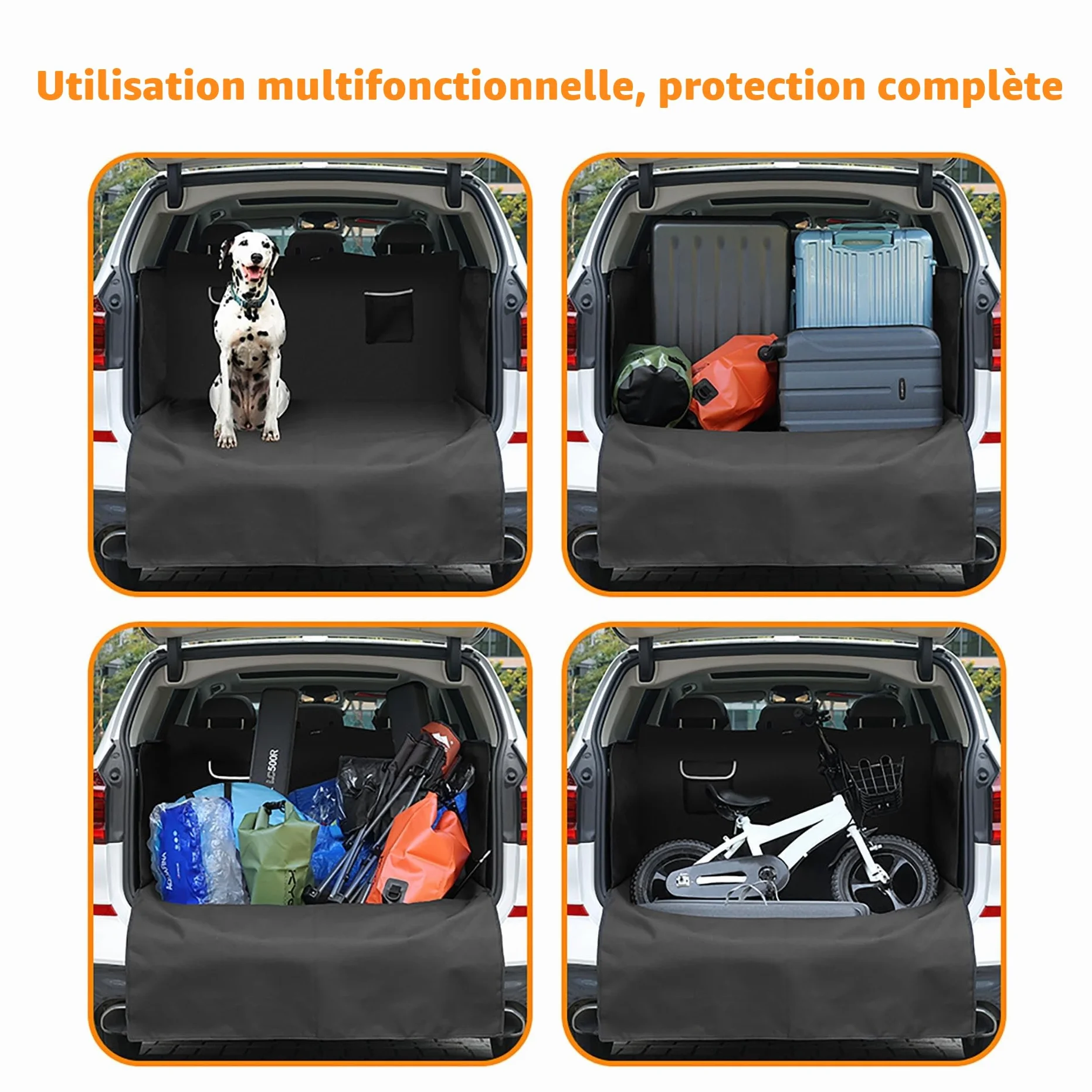 KYG Protection de Coffre Universelle 185 x 115 x 48 cm Imperméable Antidérapante Résistante aux Rayures pour Chien XXL Voiture