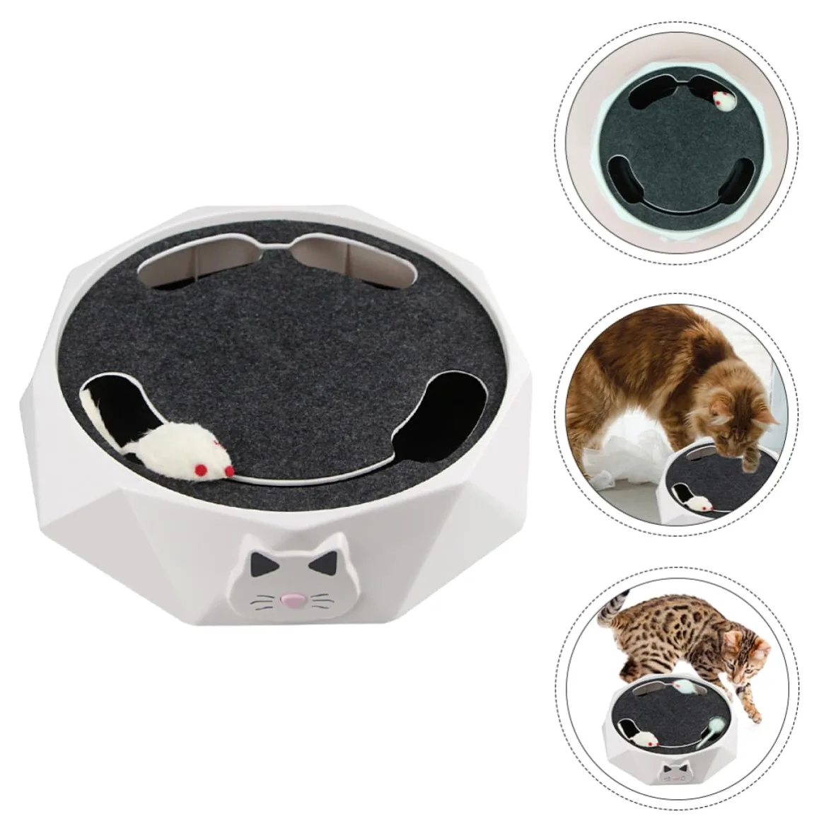ERINGOGO Souris Électronique Interactive pour Chat Portable en Abs Piles 3 X AA, Électrique Automatique pour Exercice et Jeu de Cache-Cache