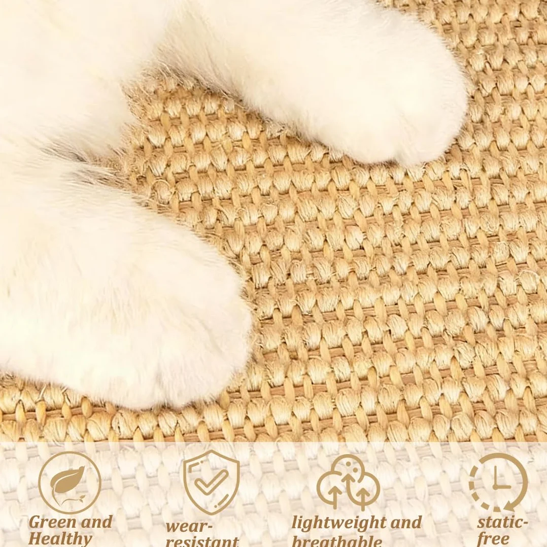 Tapis à griffer en sisal pour lapins et chats, soin naturel des pattes et des dents, tapis de grattage en chanvre