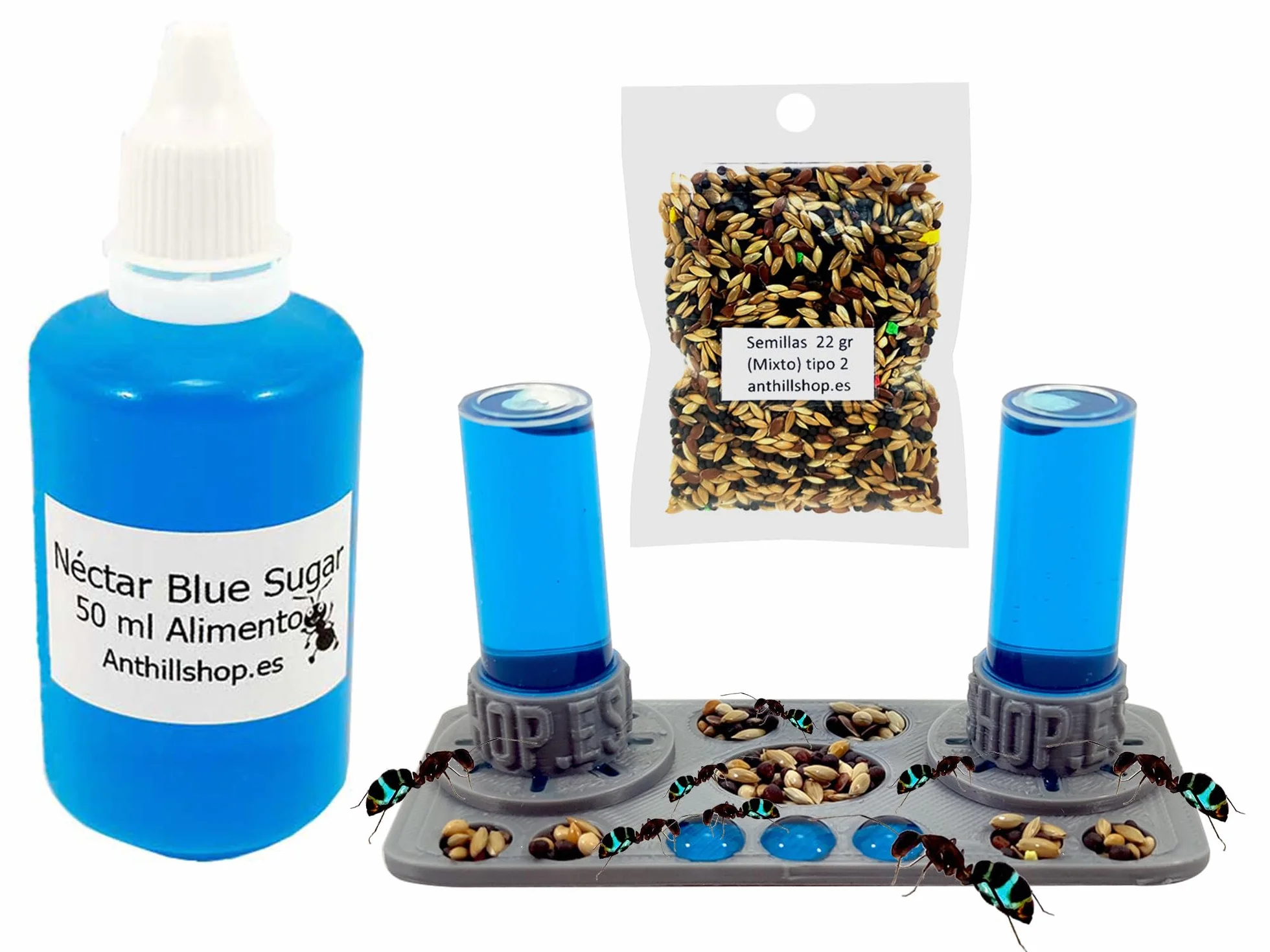 Kit d'alimentation pour fourmis Blue Sugar 50 ml sac de mélanges de graines 22 g