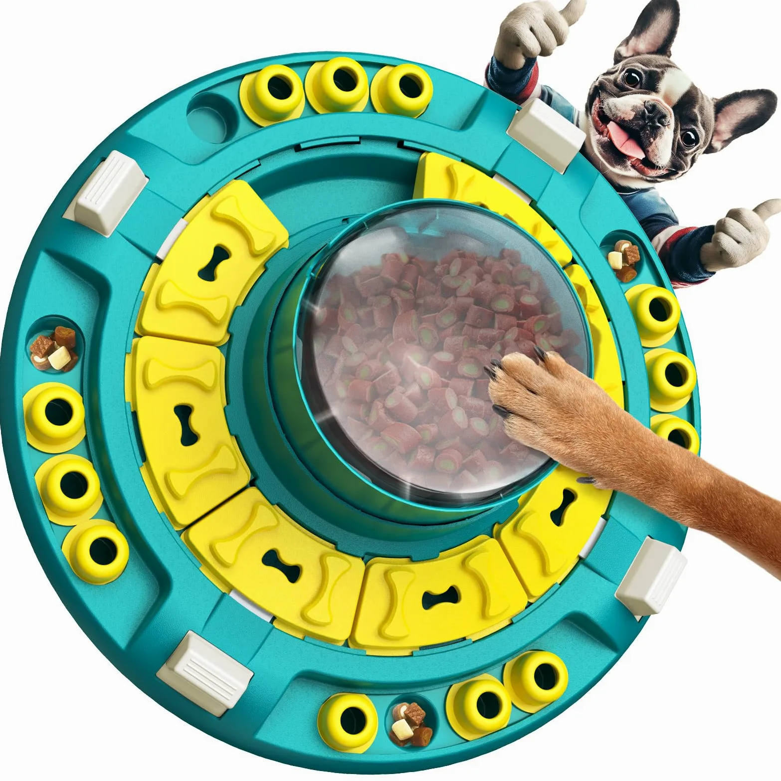 KADTC 4 niveaux de défi étape par étape, marque et design américains, jouet puzzle pour chien débutant à avancé pour chiens intelligents, casse-tête, nourriture lente, jouet d'enrichissement de