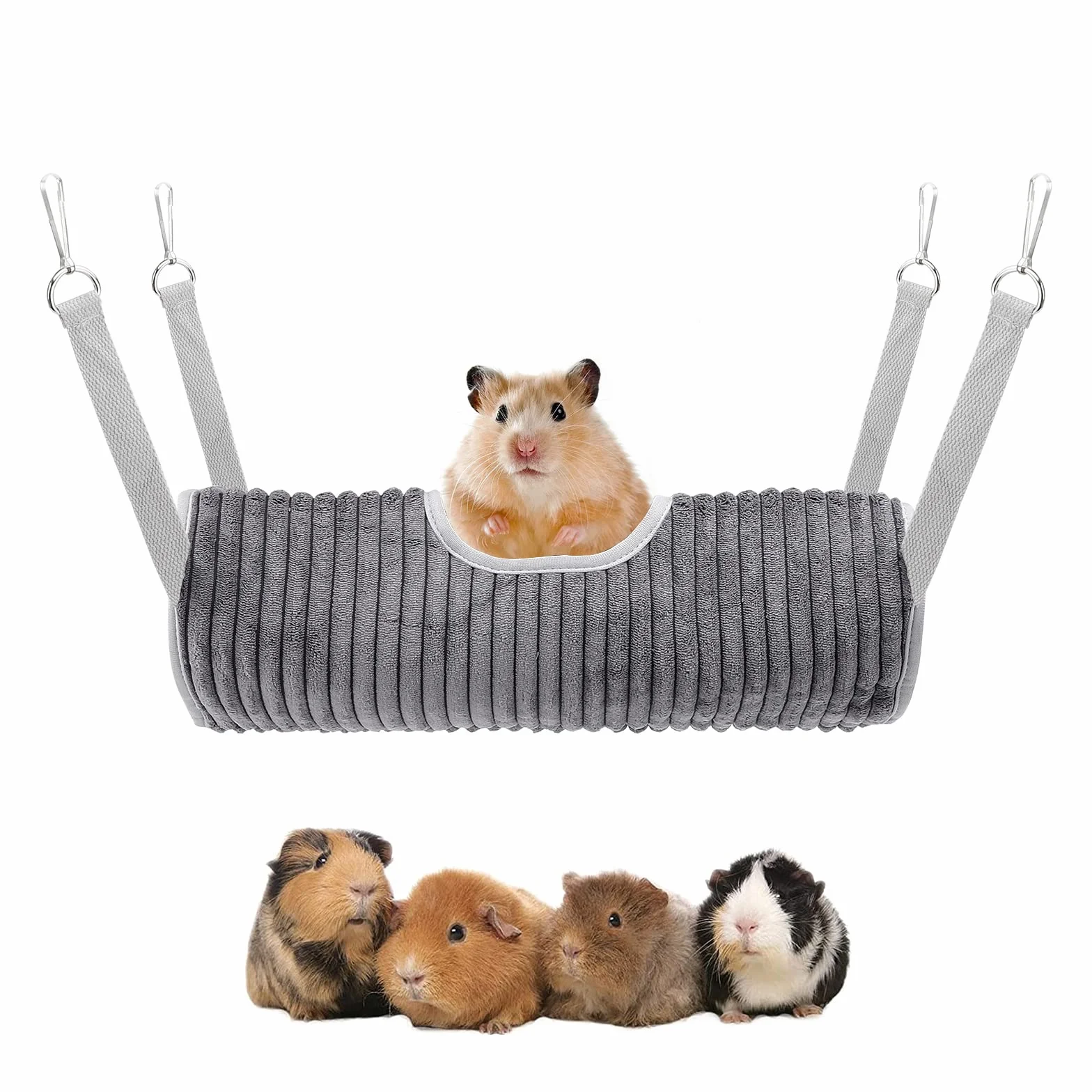 Hamac pour Petits Animaux Lit Tunnel pour Cochon d'Inde Tunnel de Suspension pour Hamster Lit Hamac Furet Lit Suspendu pour Rats Jouets pour Tunnel et Tube pour Animaux de Compagnie Tunnel de Cachette