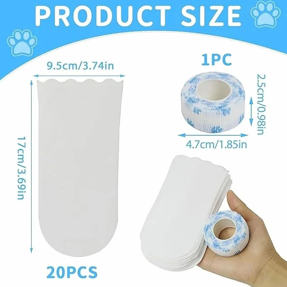 Bottillons Jetables pour Animaux – Chaussons Imperméables pour Chiens et Chats, Protège-Pattes pour Promenade, Prévention Léchage Plaies
