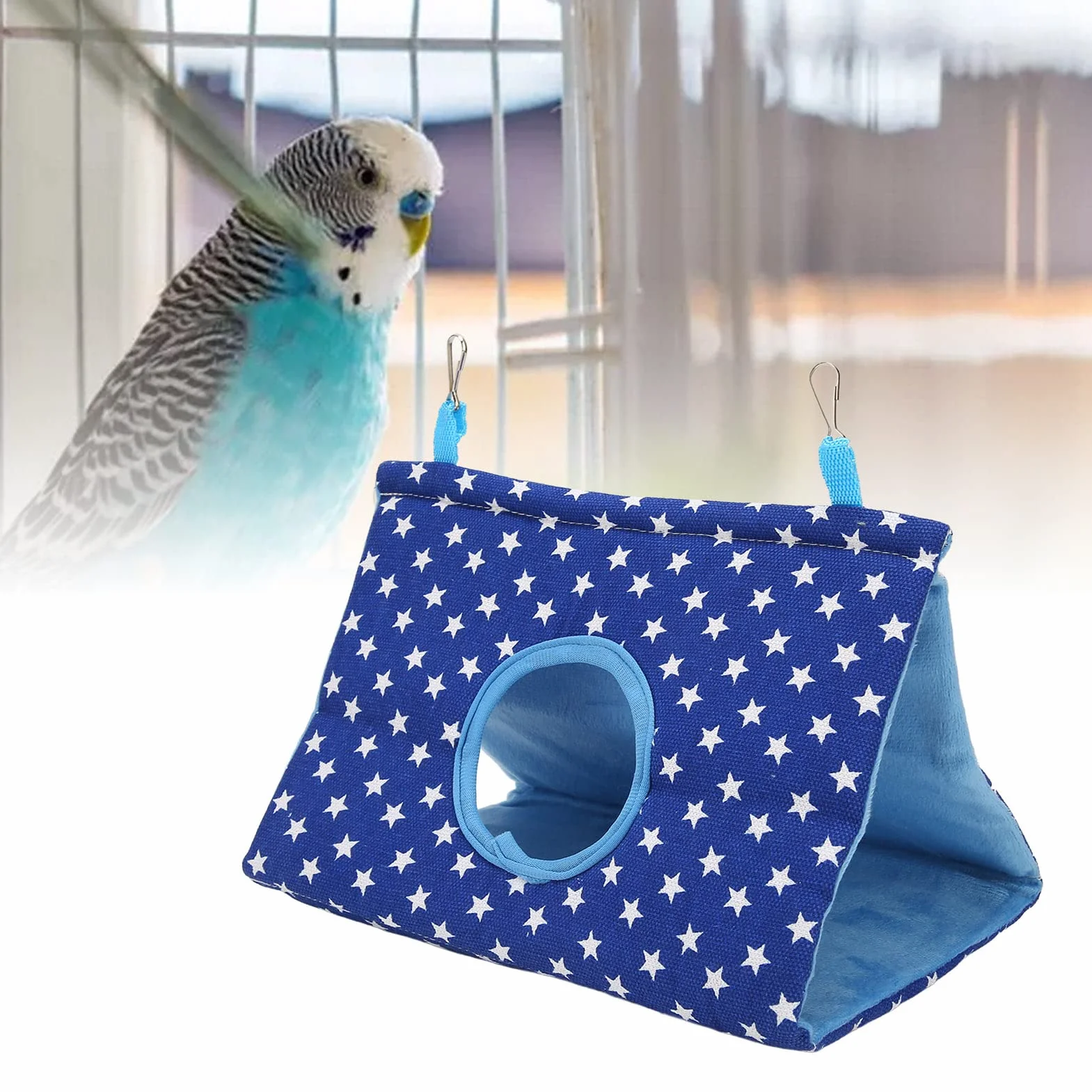Tente Suspendue pour Oiseaux, Hamac Confortable en Flanelle pour Perruches, Coupe-Vent, Repos/Cacher/Jouer/Dormir (Tapez 2)