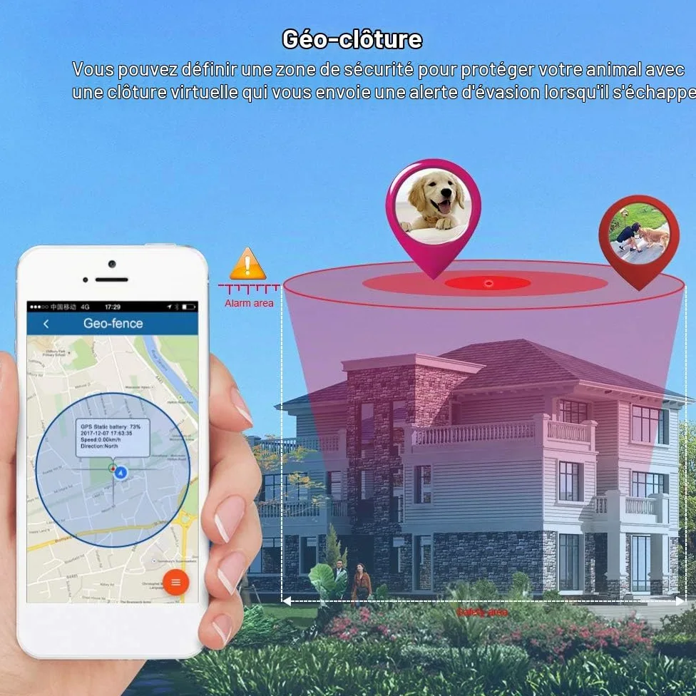 Zeerkeer Mini Traceur GPS pour Animaux, Chien, Chat - Moniteur d'Activité en Temps Réel Tk911