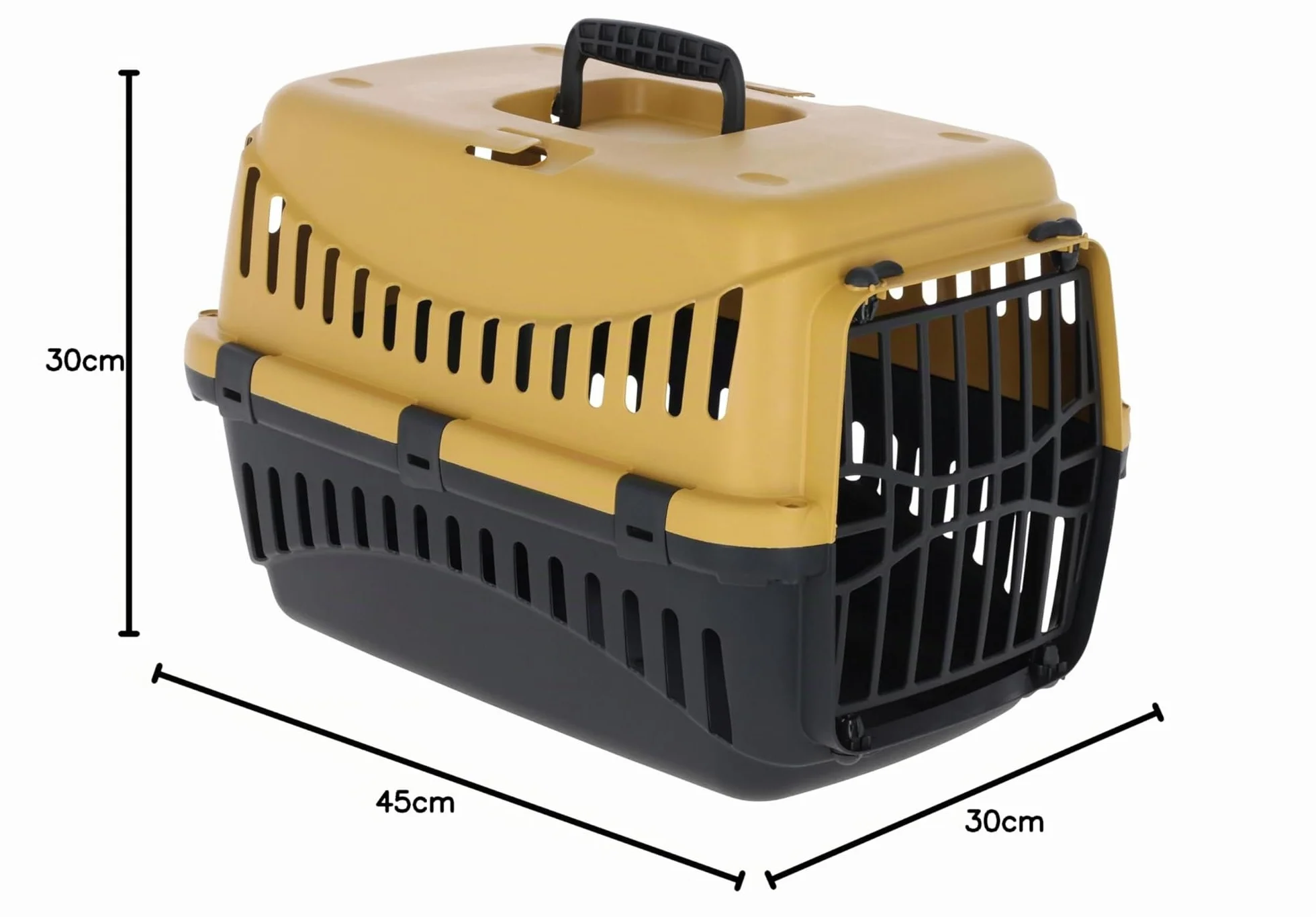 Kerbl Cage de Transport pour Chien et Chat 45x30x30 cm Plastique Noir