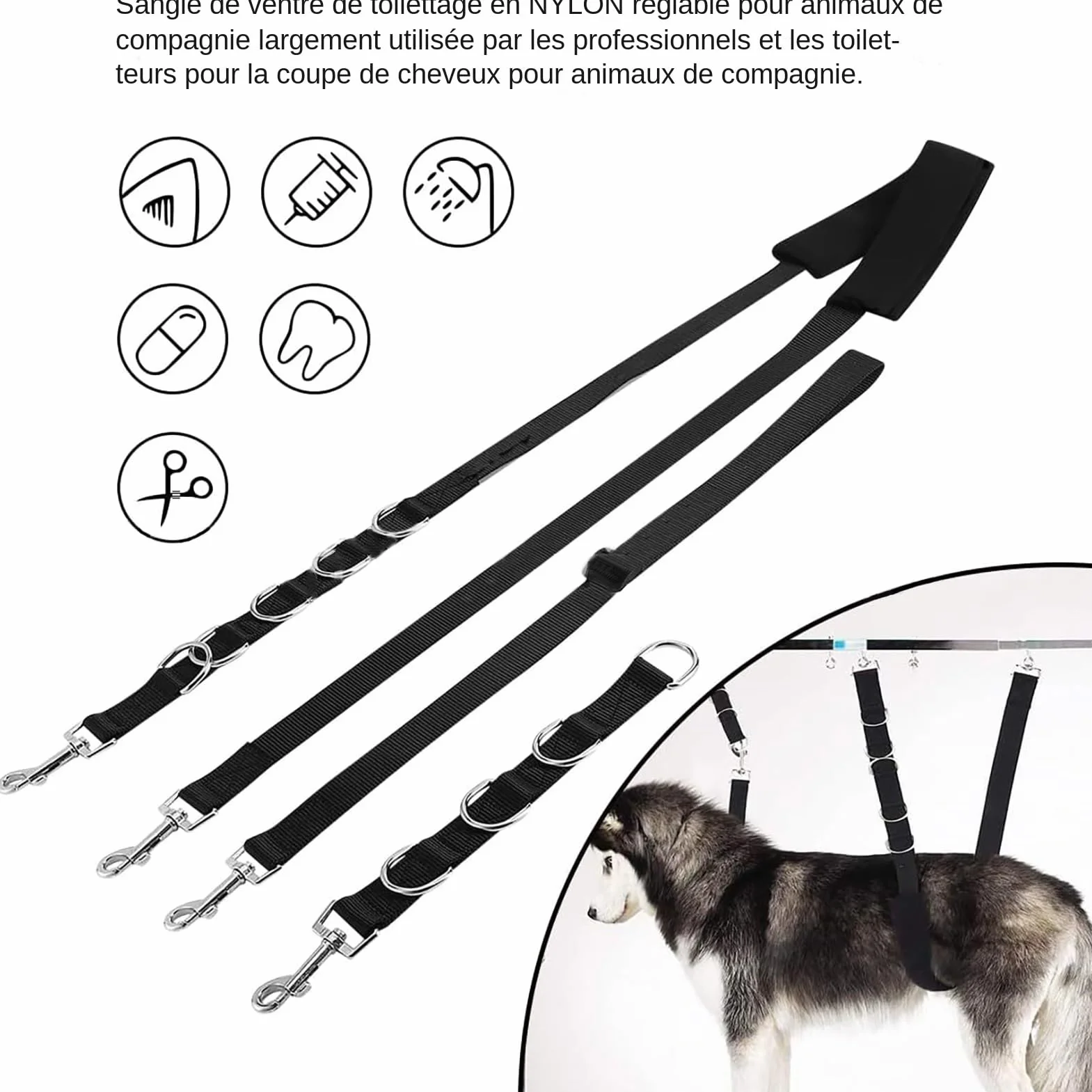Sangles De Table De Toilettage Pour Animaux Paquet De 3 | Laisse À Boucle D'extension En Nylon Pour Chien Et Chat