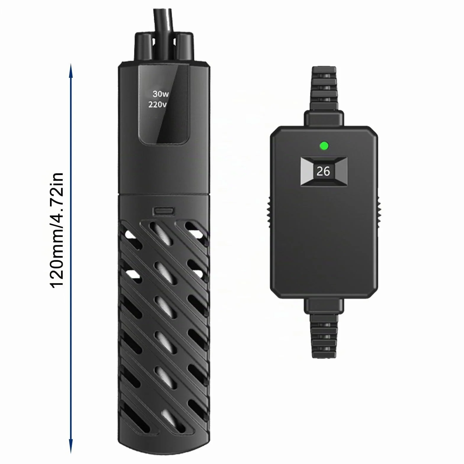 GERUI Mini Chauffage d'aquarium 15L, 100-240 V, 50/60 Hz, Plage de contrôle de la température : 20 °C à 34 °C, utilisé pour Aquarium et Aquarium PTC Isolation Thermique constante Automatique Fine