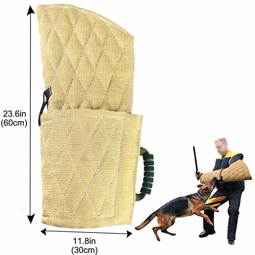 Manchon de protection pour chien en jute avec poignée abricot