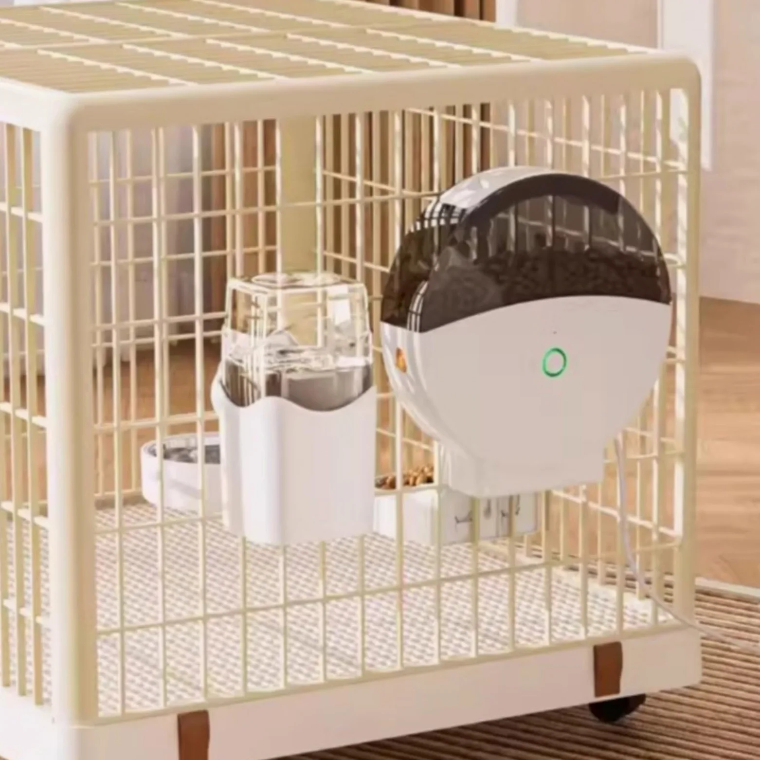 Distributeur Automatique pour Animaux Mangeoire Cage Nourrisseur Suspendu Réglage Repas Journaliers Livraisons Régulières Réservoir Étanche Joint, Modèle Vidéo