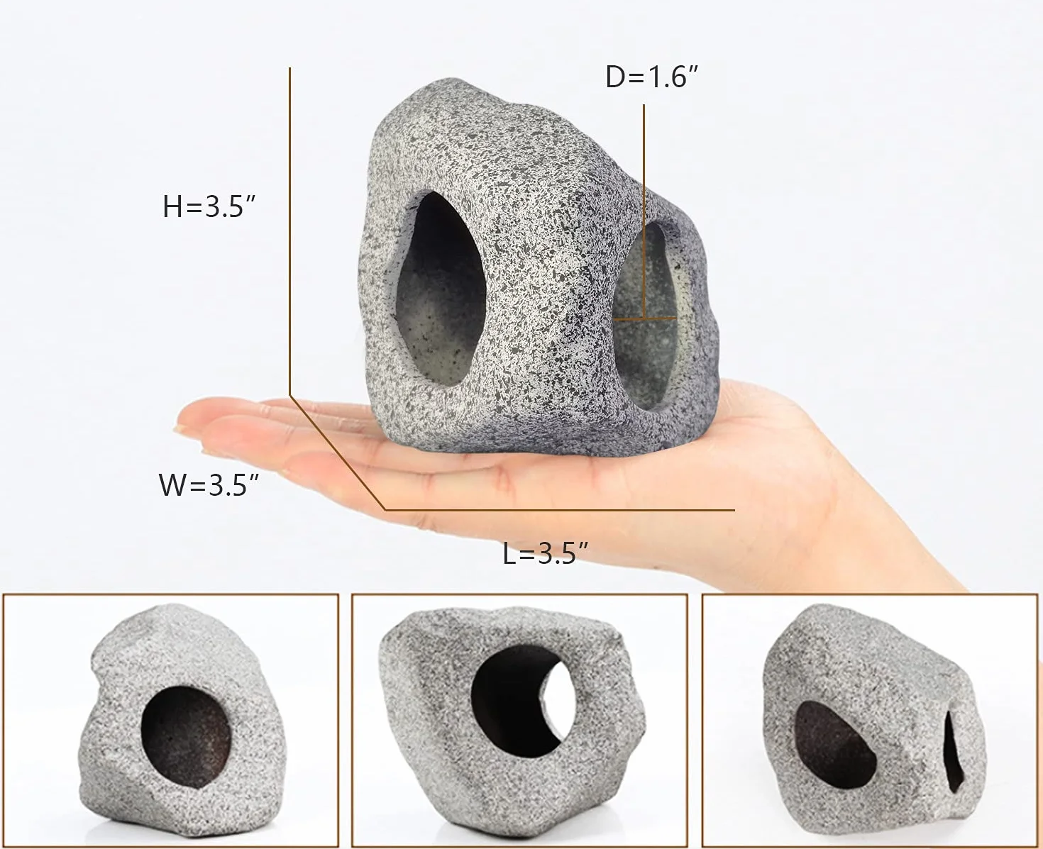 SpringSmart Cachette d'aquarium en céramique pour animaux aquatiques reproduction jeu repos ornement non toxique pierre décorative combattant