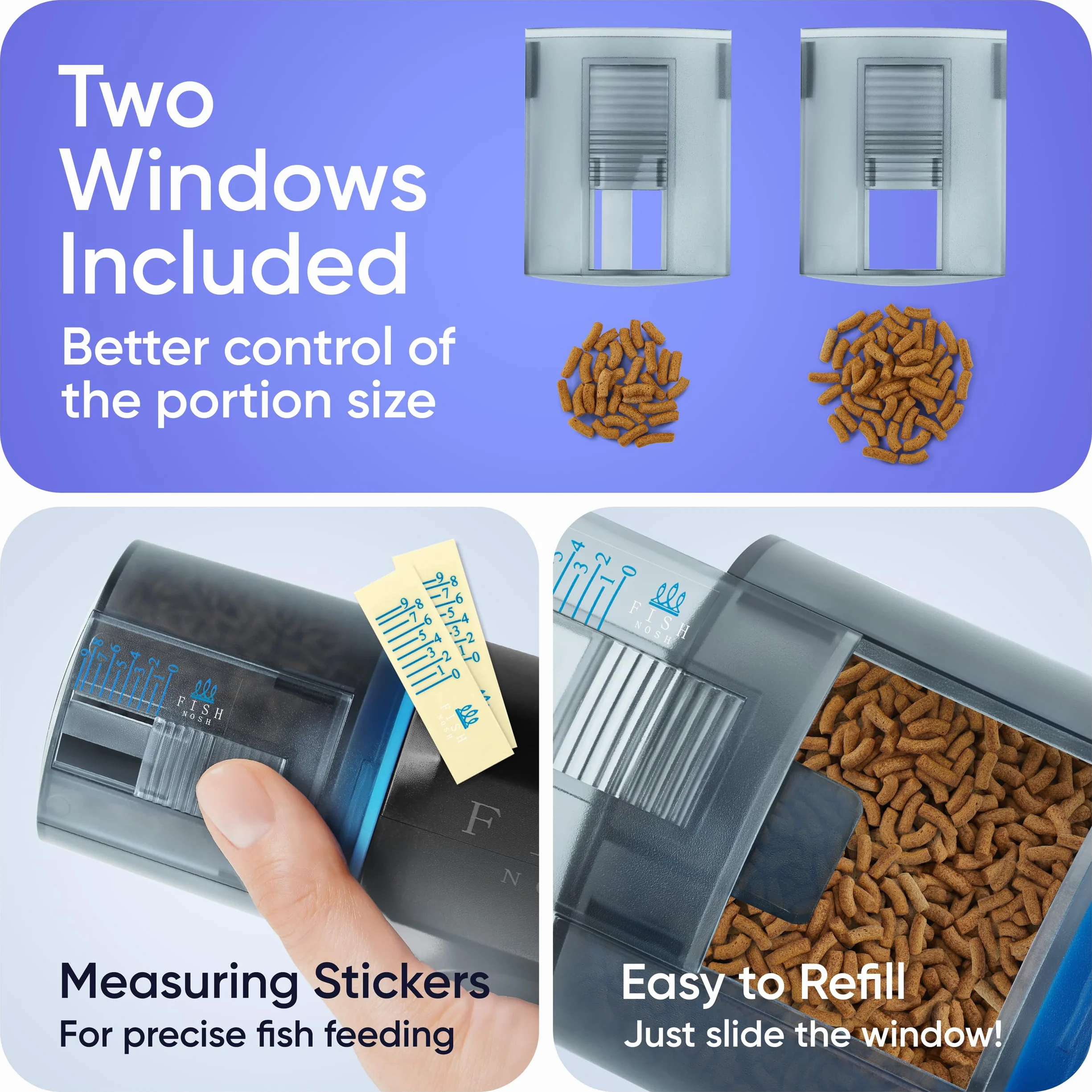 FISHNOSH Mangeoire automatique pour poissons ML - Distributeur automatique nourriture avec minuterie pour aquarium et étang