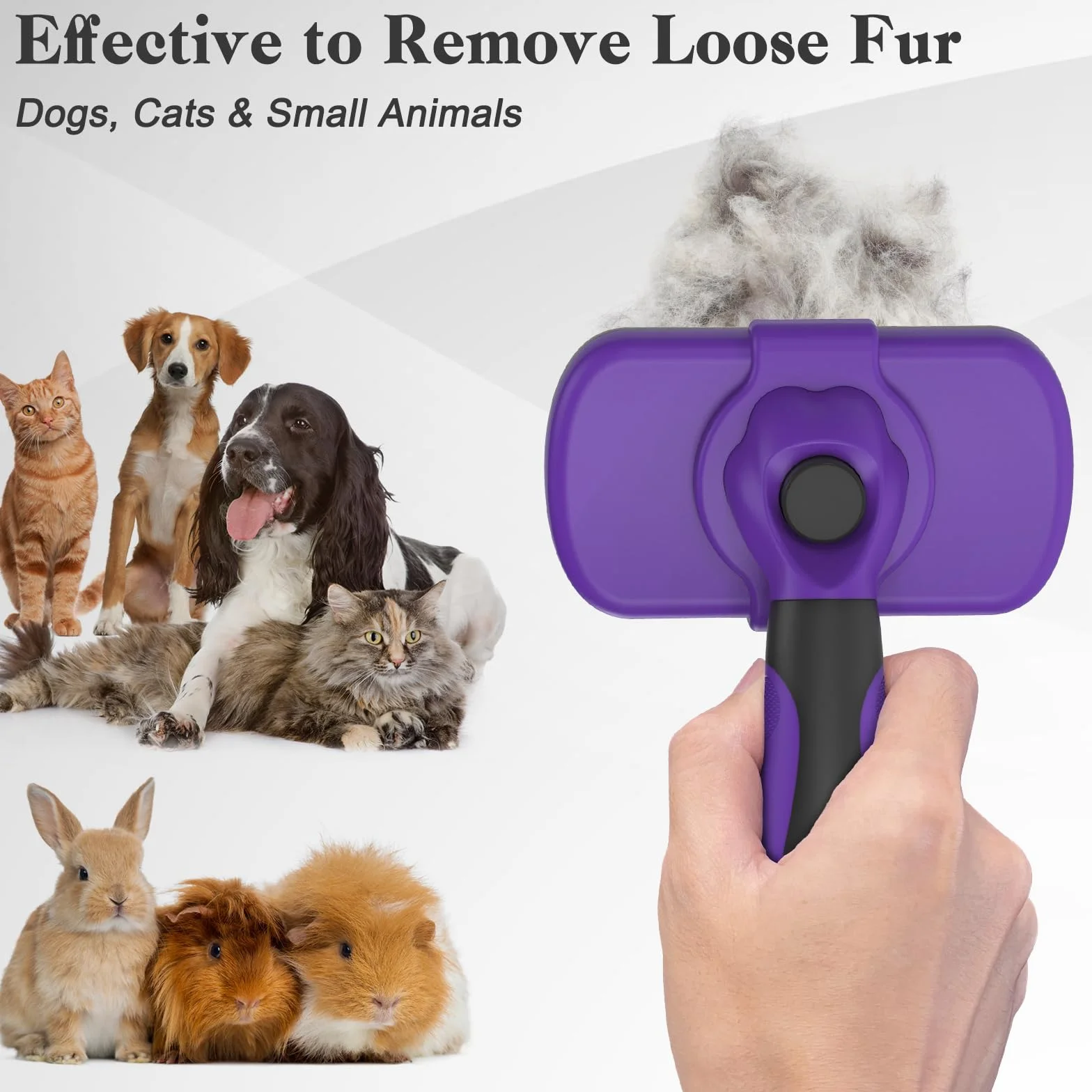 Brosse lissante autonettoyante pour chiens et chats toilettage doux anti-perte anti-épilation