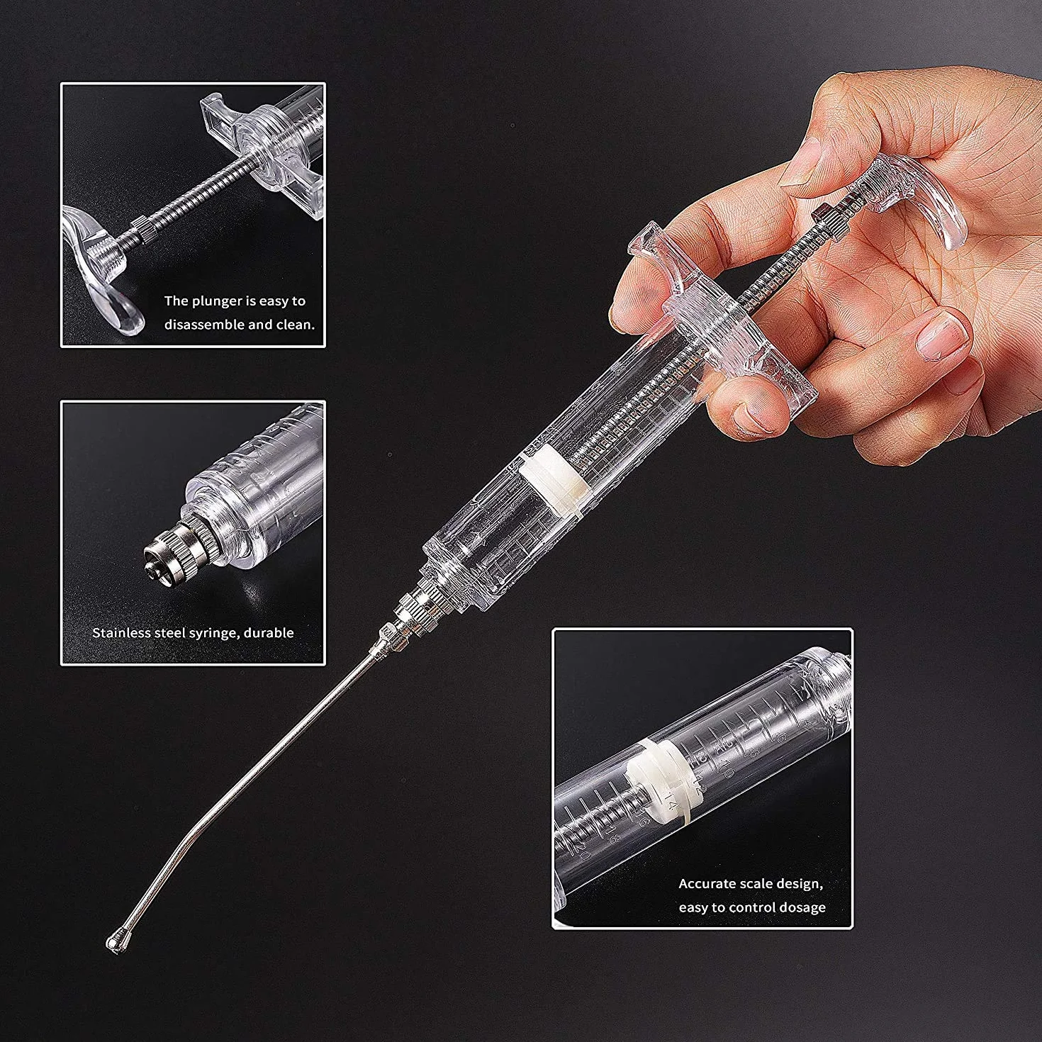 Seringue d'alimentation pour bébé oiseaux avec 6 tubes de gavage incurvés 20ML