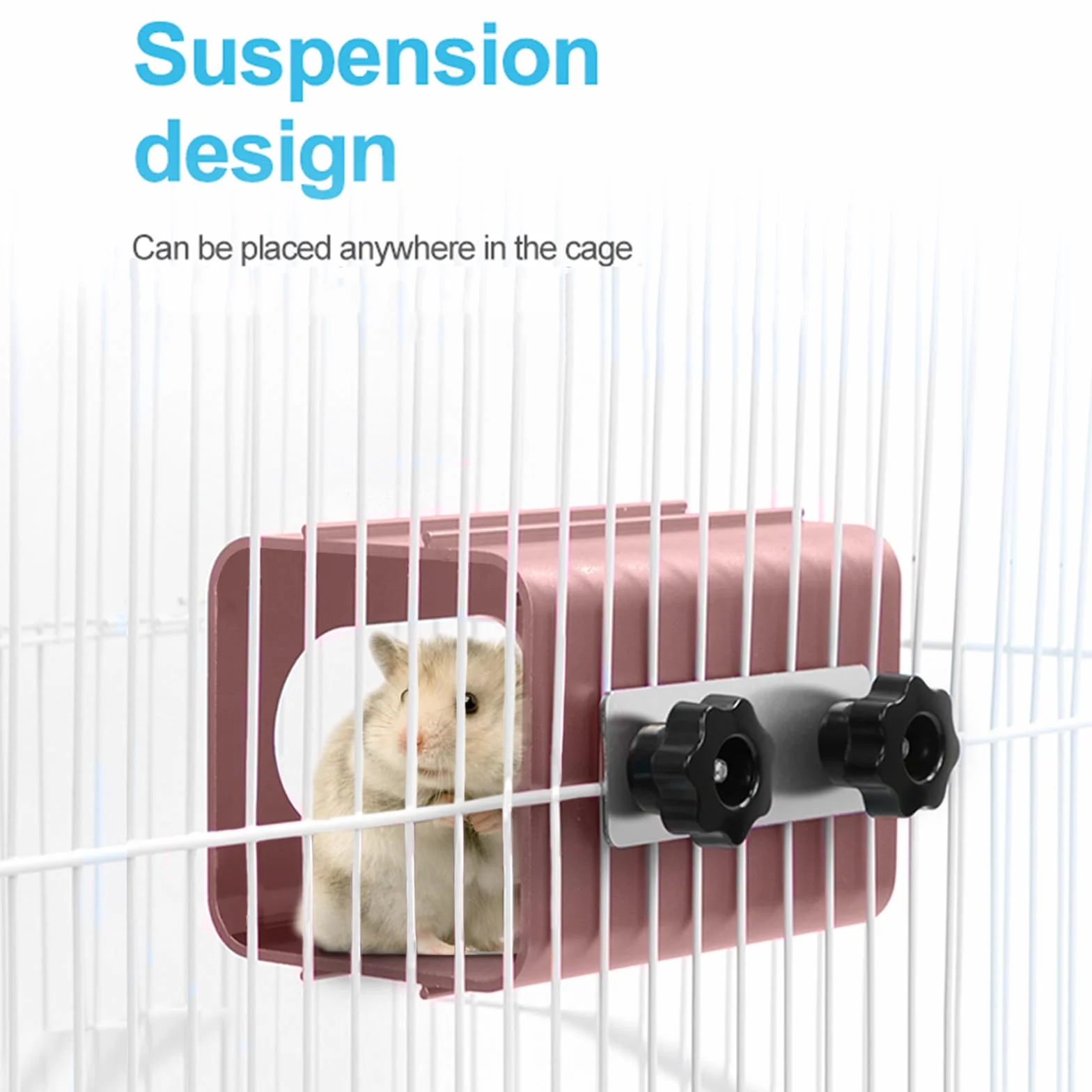Jouets Tunnel rafraîchissant pour Hamsters, Maison rafraîchissante pour Hamsters, cachette Suspendue en Aluminium pour Hamsters Nains, Hamsters syriens, Geckos léopards (Rose, 12x7x7cm)