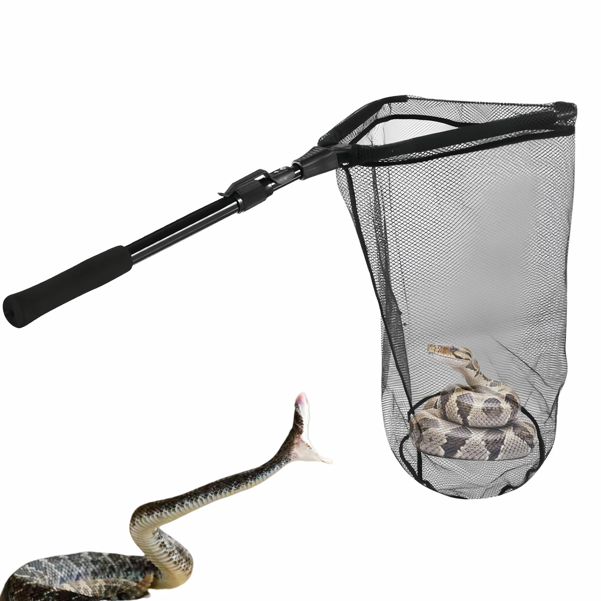 Filet de capture serpent avec poignée télescopique, outil pour attraper et enlever reptiles