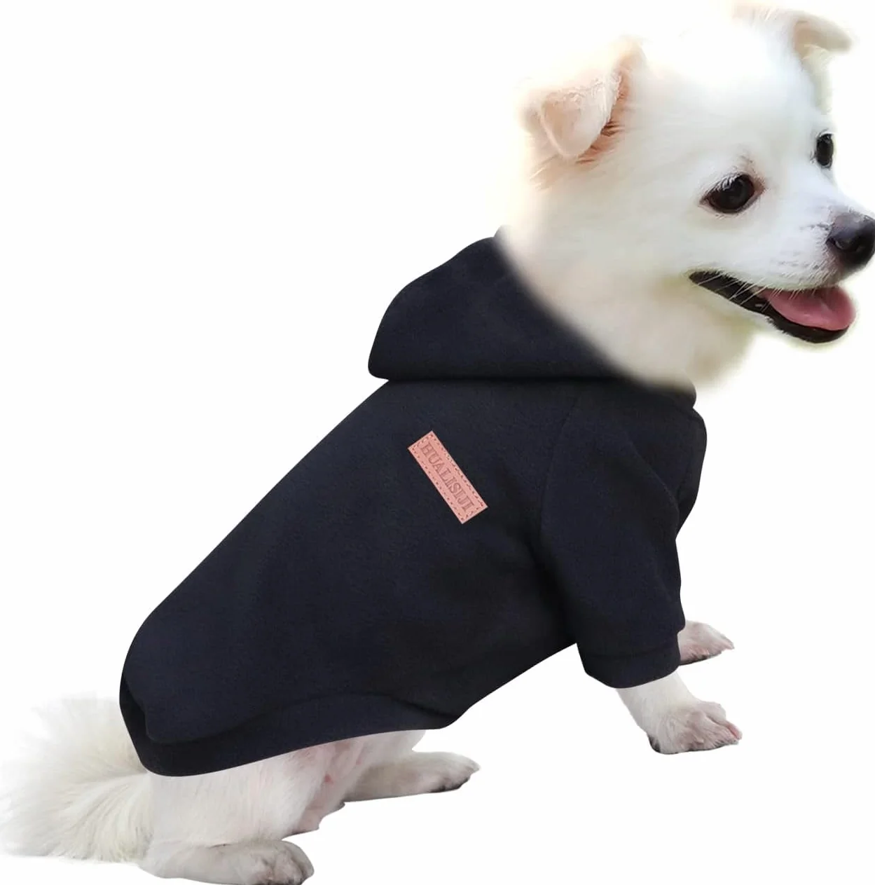 Sweat à Capuche pour Chien Chaud Doux Confortable Noir X-Small