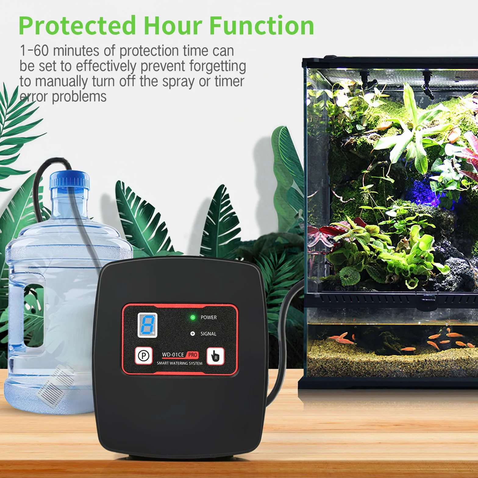 Système d'arrosage intelligent pour terrarium avec minuterie et 4 buses réglables 360°