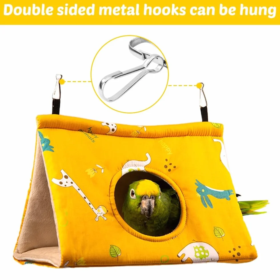DONGKER Cage de Couchage Nid Perruches en Peluche avec Boucle de Suspension